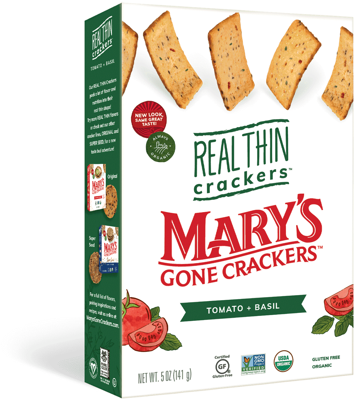 Box, Product, Package, Crackers, Crunchy snacks, Tomato, Basil