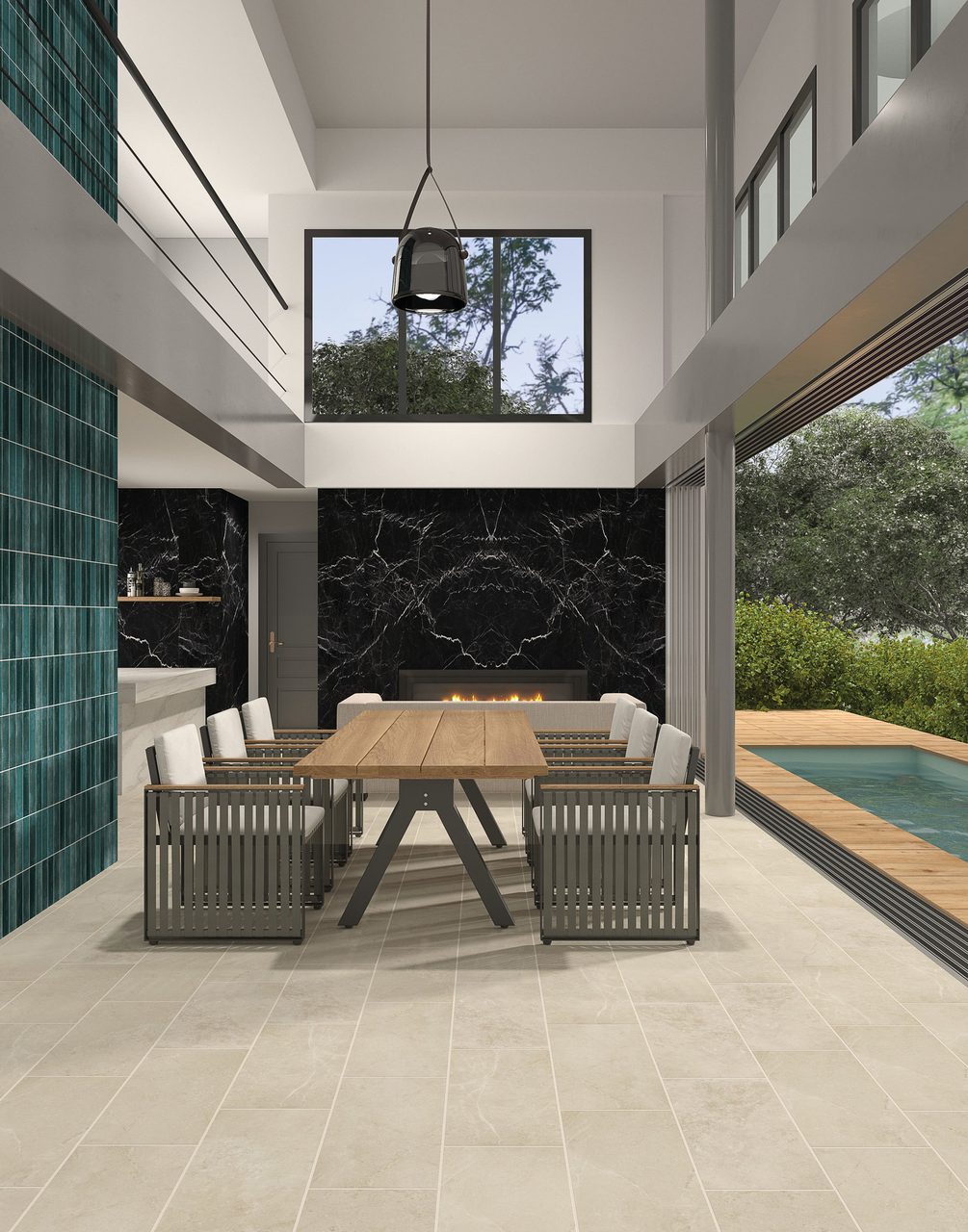 Interior design, Property, Plant, Table, Furniture, Building, Shade, Tree, Floor, Rectangle