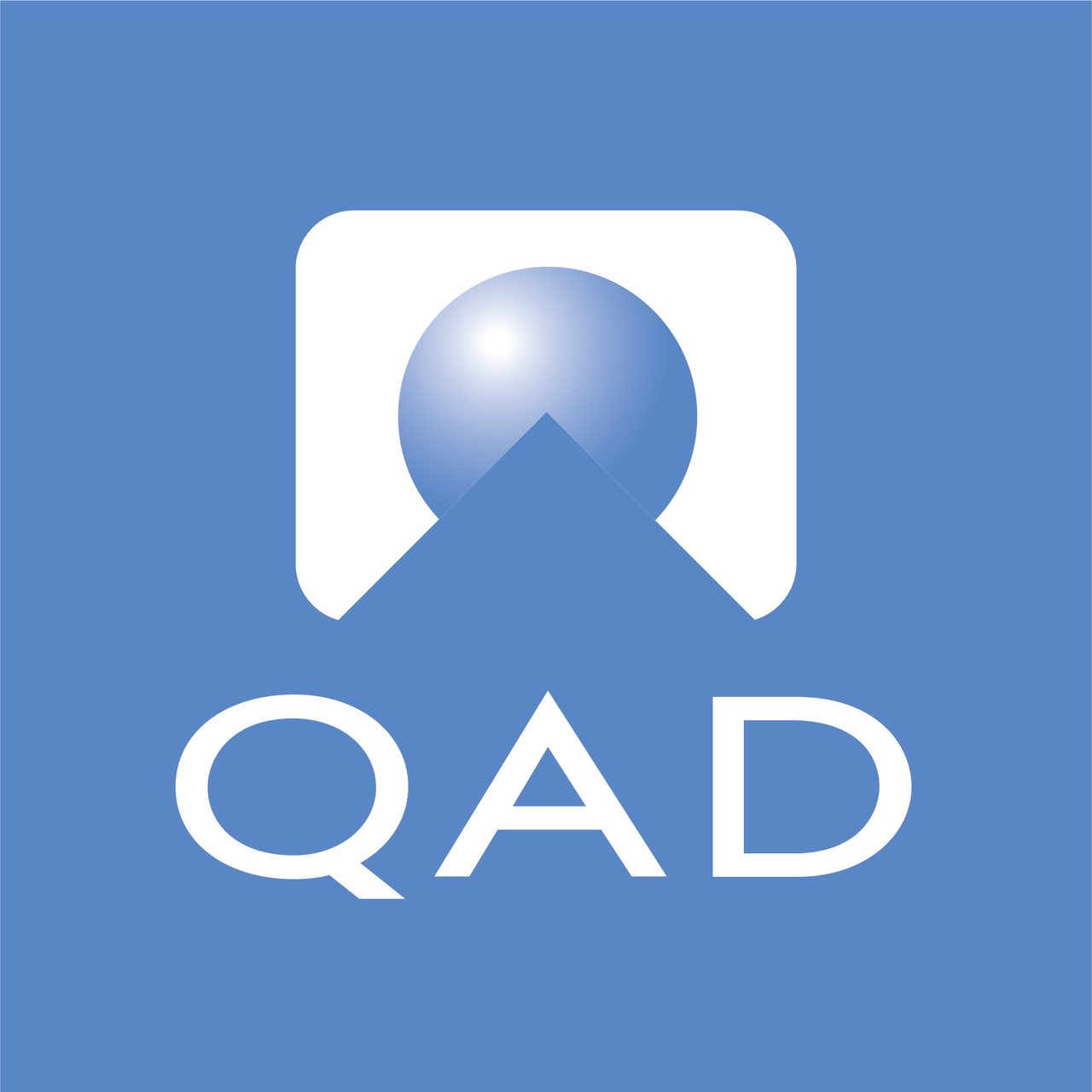 Logo, Square, Light blue, Shapes, Sphere, Letters, Font