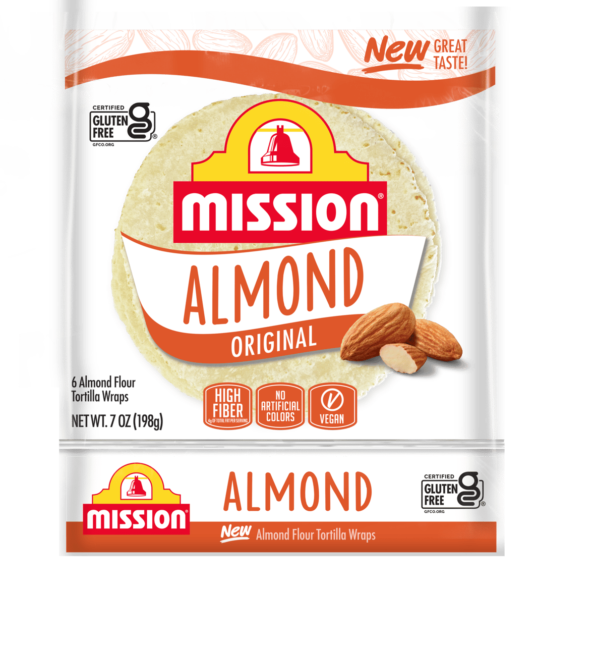 Tortillas, Tortilla packaging, Resealable bag, Logo, Almonds