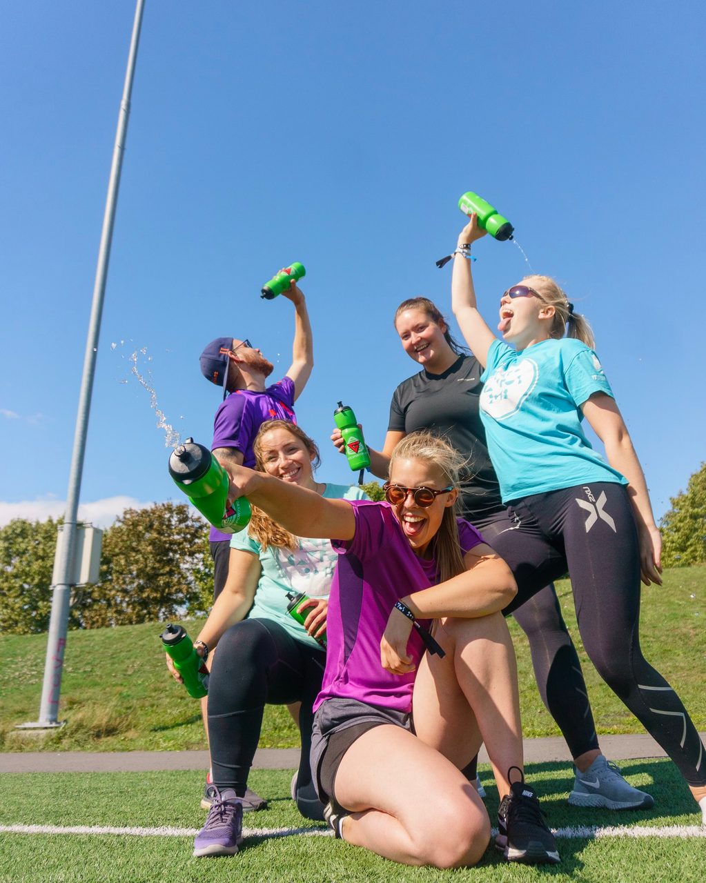People in nature, Sky, Shorts, Plant, Shoe, Smile, Arm, Leg, Happy, Gesture
