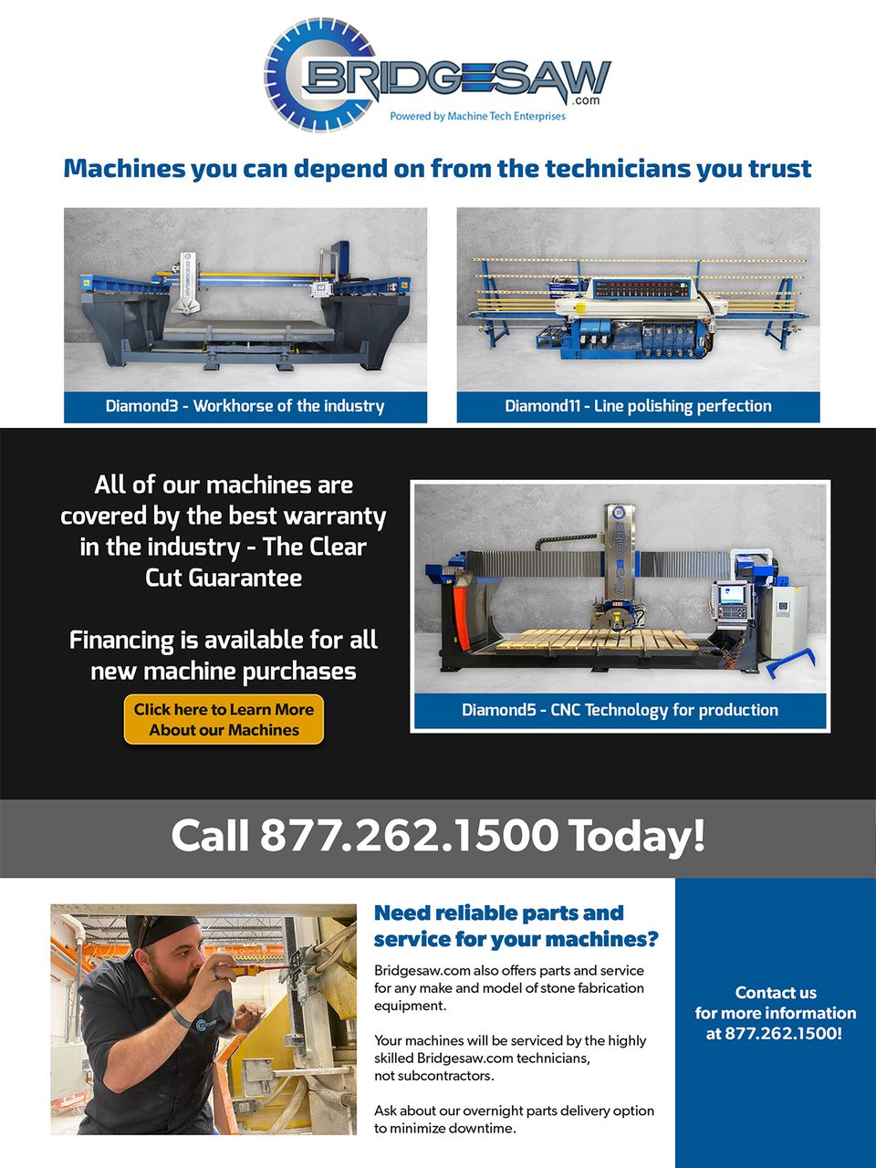 Machine Tech Enterprises LLC, Machine Tech, Bridge Saw