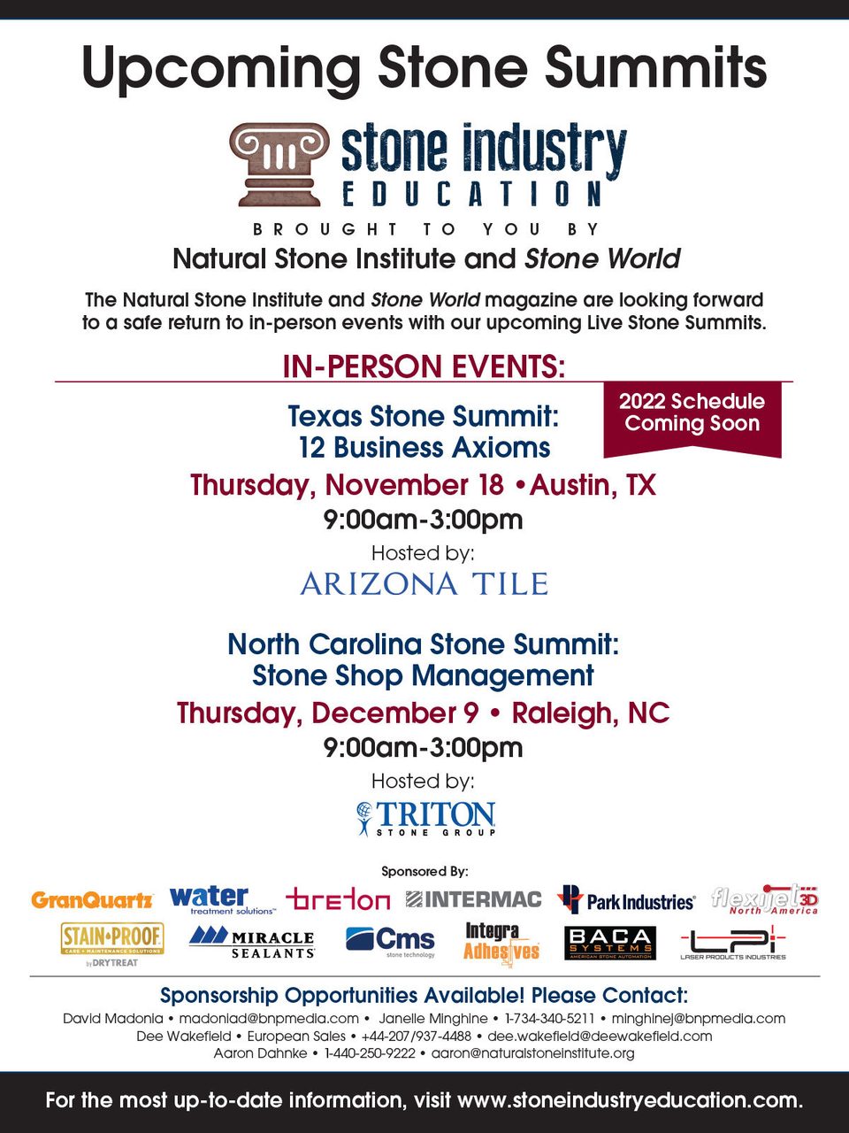 NSI, Natural Stone Institute, Stone Industry Education, Stone World