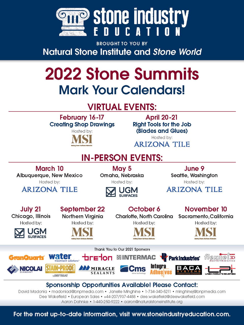 NSI, Natural Stone Institute, Stone Industry Education, Stone World