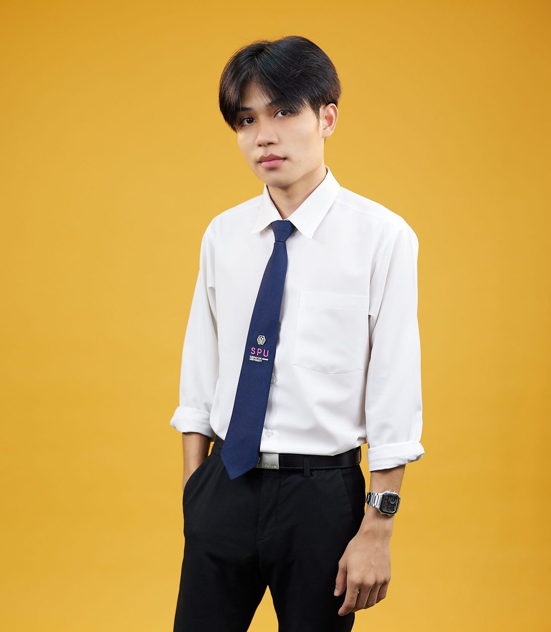 Dress shirt, Human body, Hair, Outerwear, Shoulder, Tie, Neck, Sleeve, Gesture