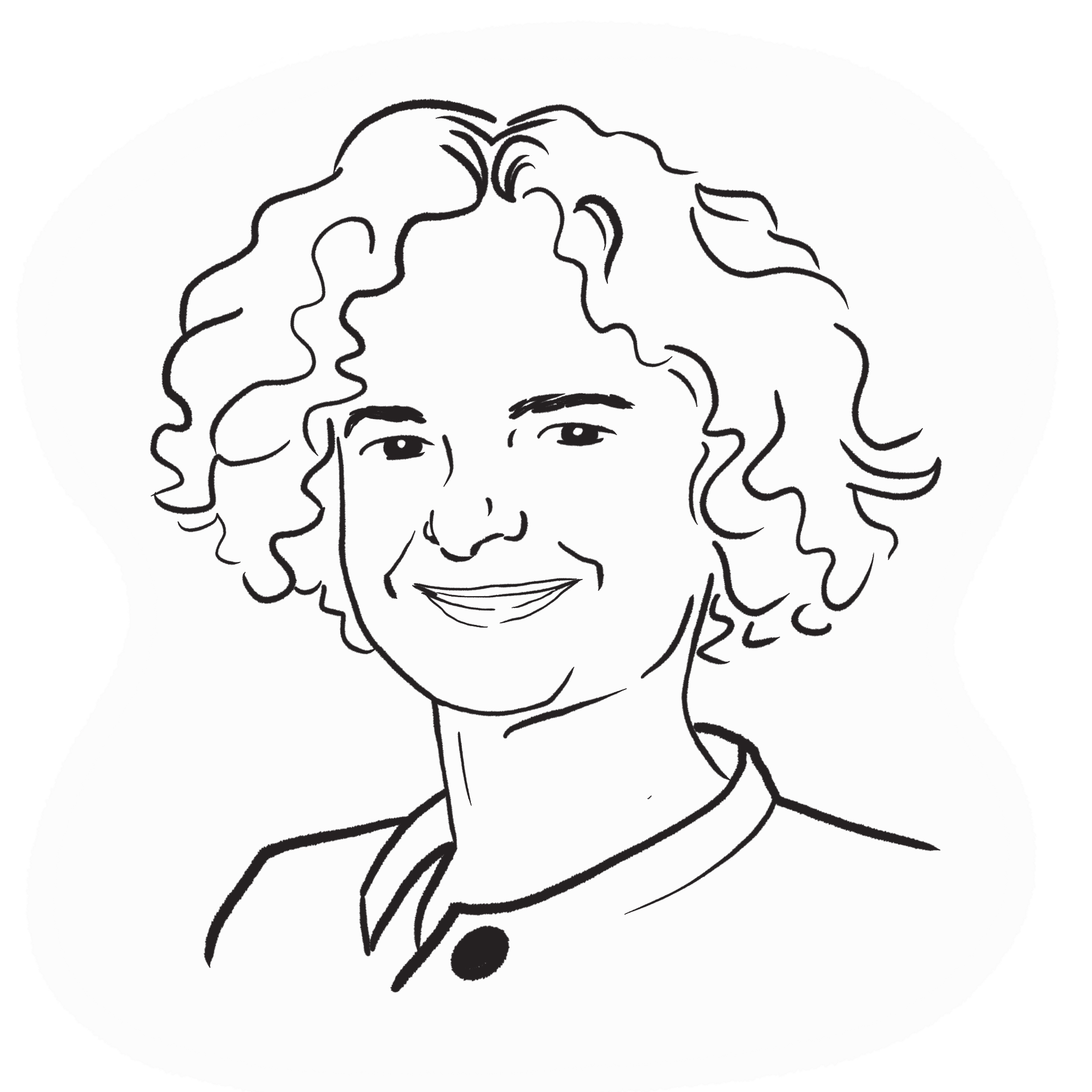 Illustration of Nora Volkow, a woman with short curly hair