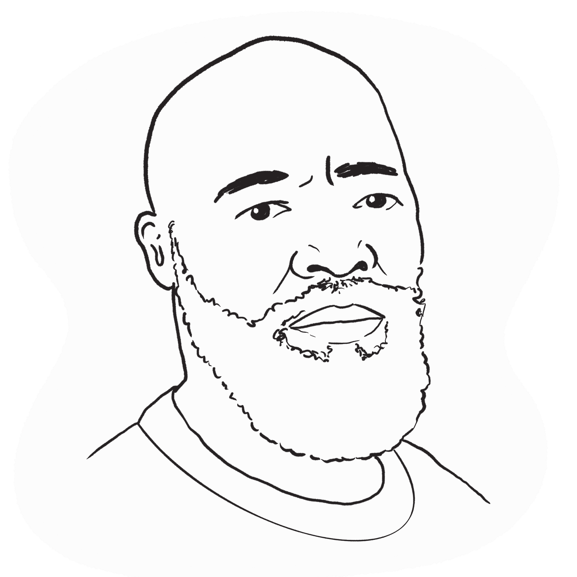 Illustration of an anonymous person - a bald man with a beard