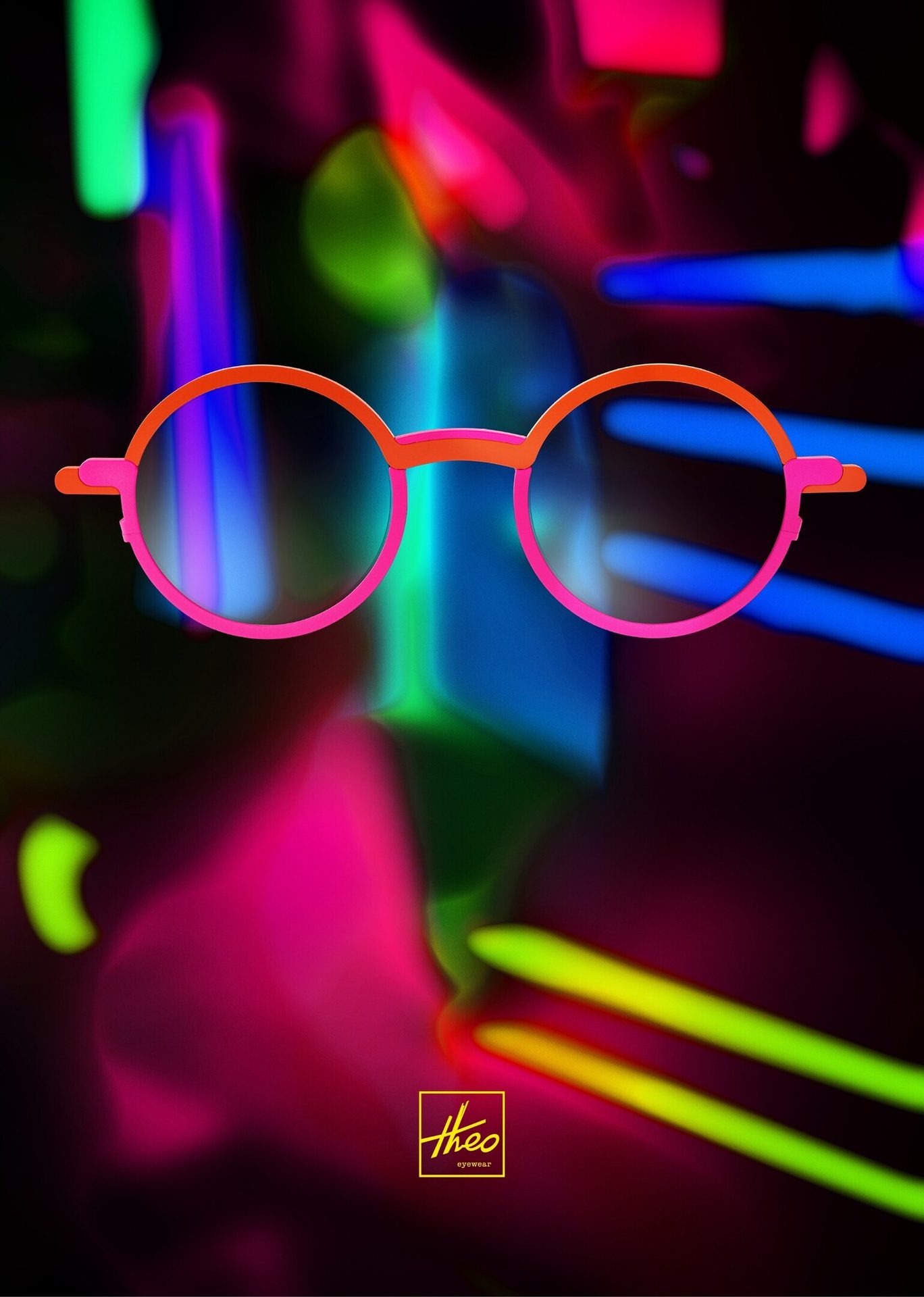 Vision Care, Eyewear, Glasses, Red, Orange, Neon