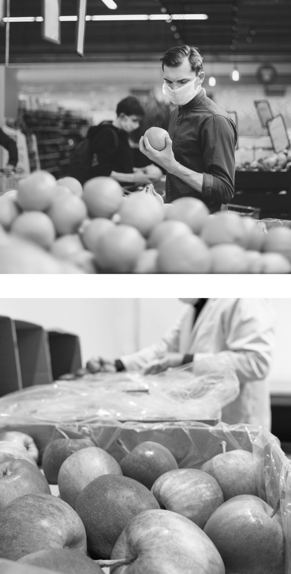 Natural foods, Photograph, White, Black, Style, People