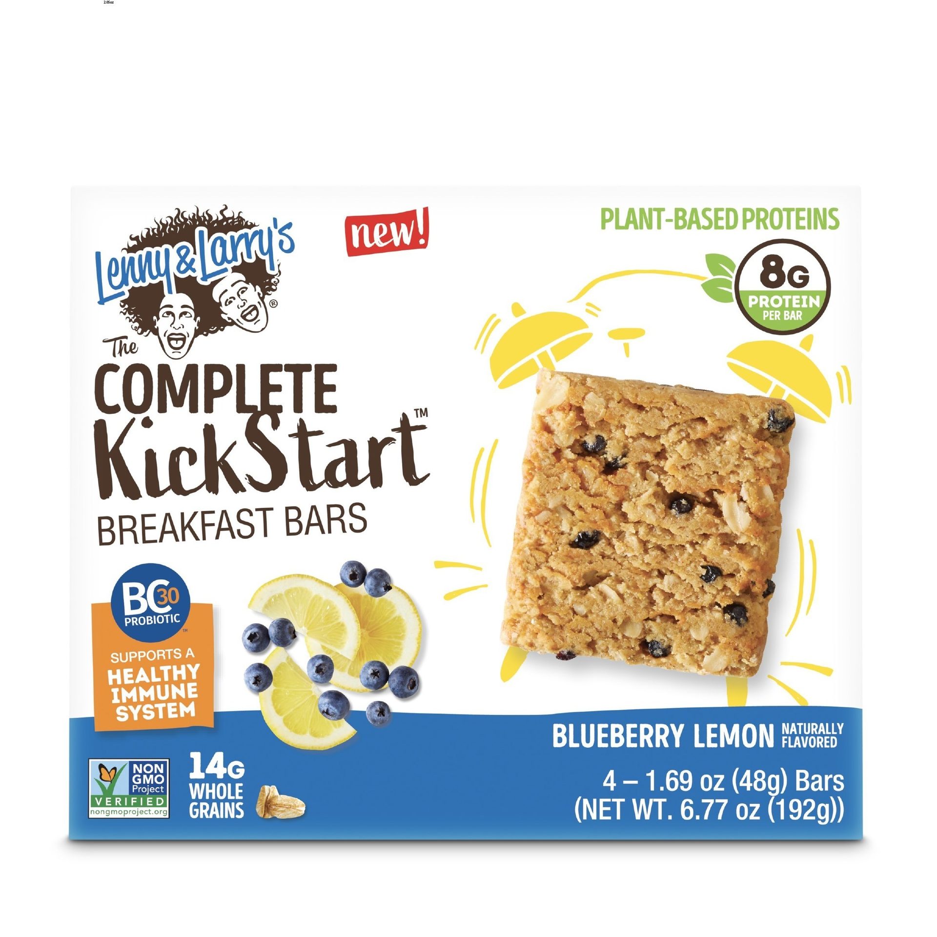 Product box, Granola bar, Breakfast snack, Blueberries, Lemons