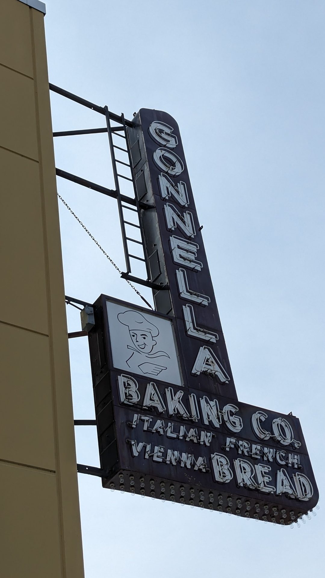 Sky, Font, Signage, Building, Ladder