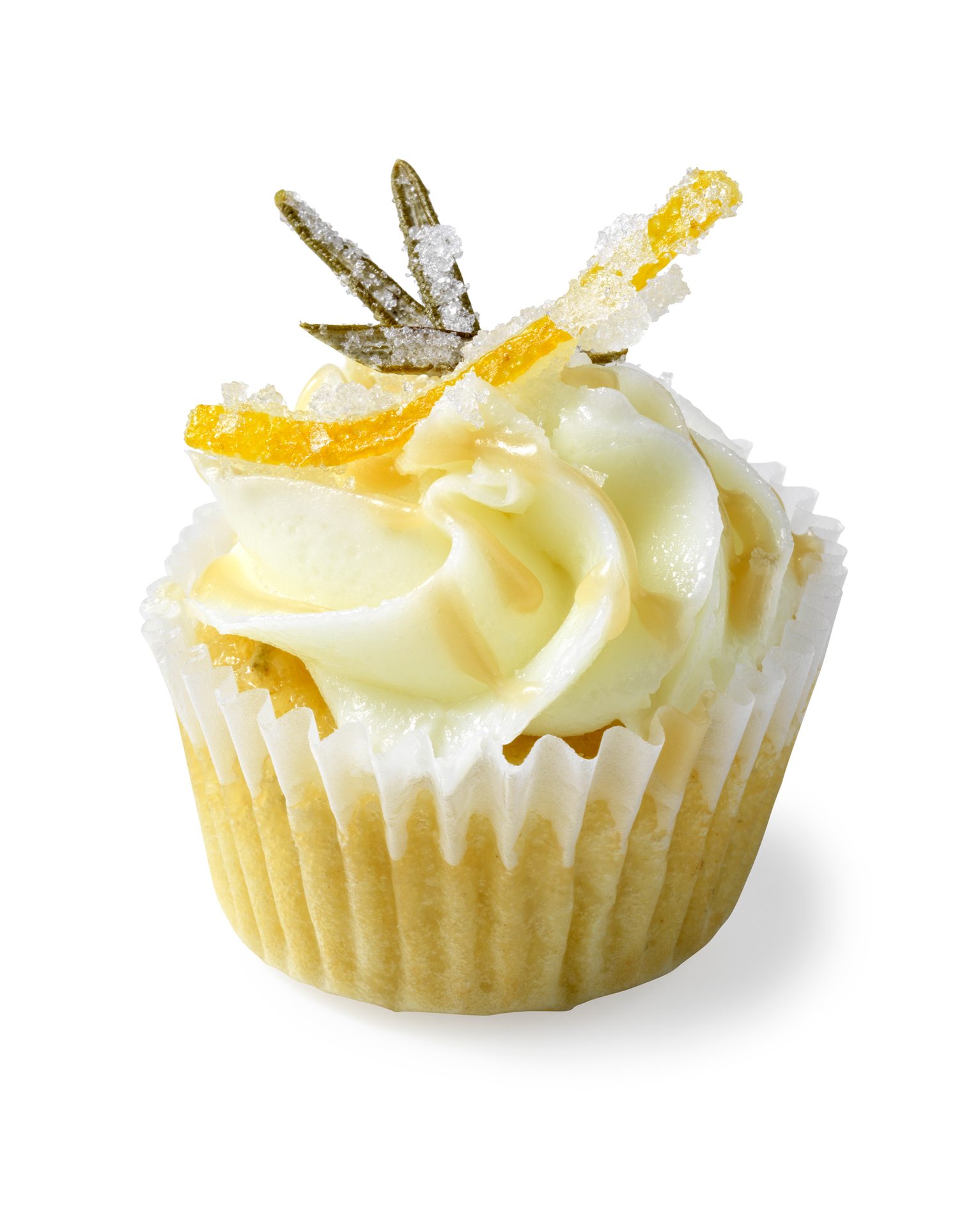 Cupcake, Garnish, White background, Lemon peel