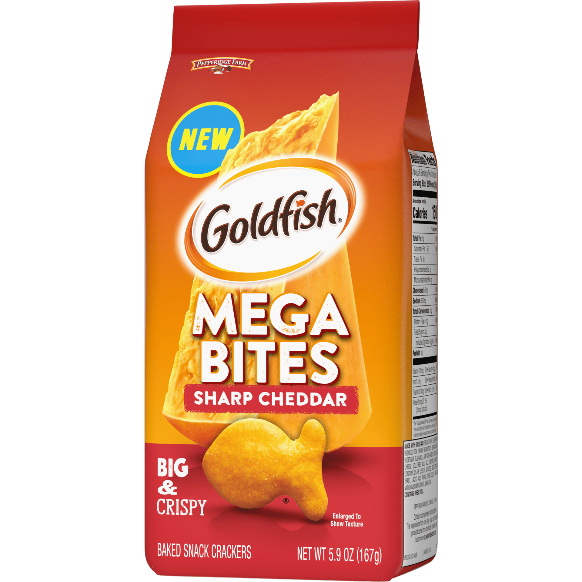 Package, Crackers, Goldfish, Cheddar, Red, Orange, Font, Text