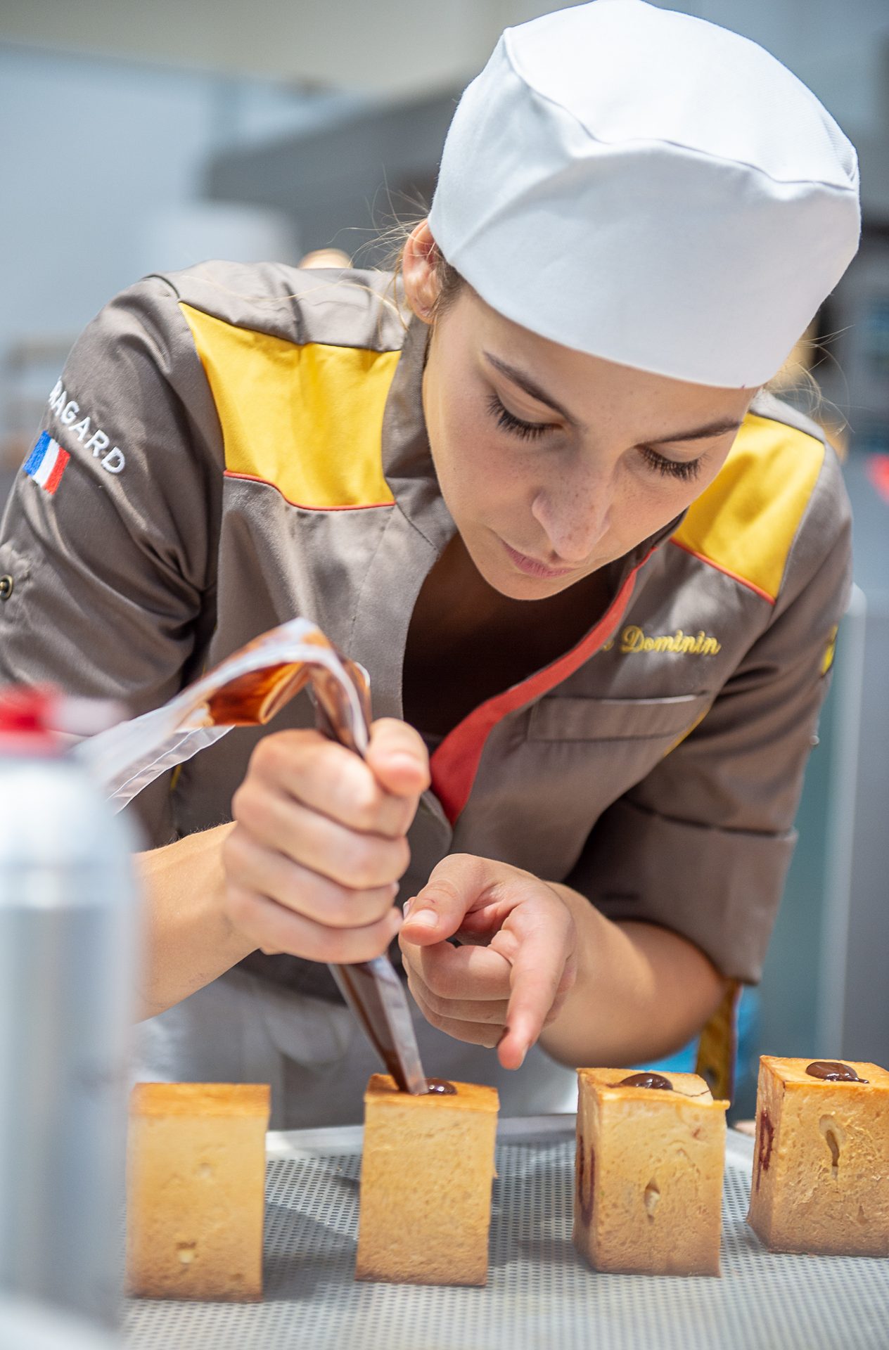 Workwear, Orange, Yellow, Bottle, Pastry, Chef