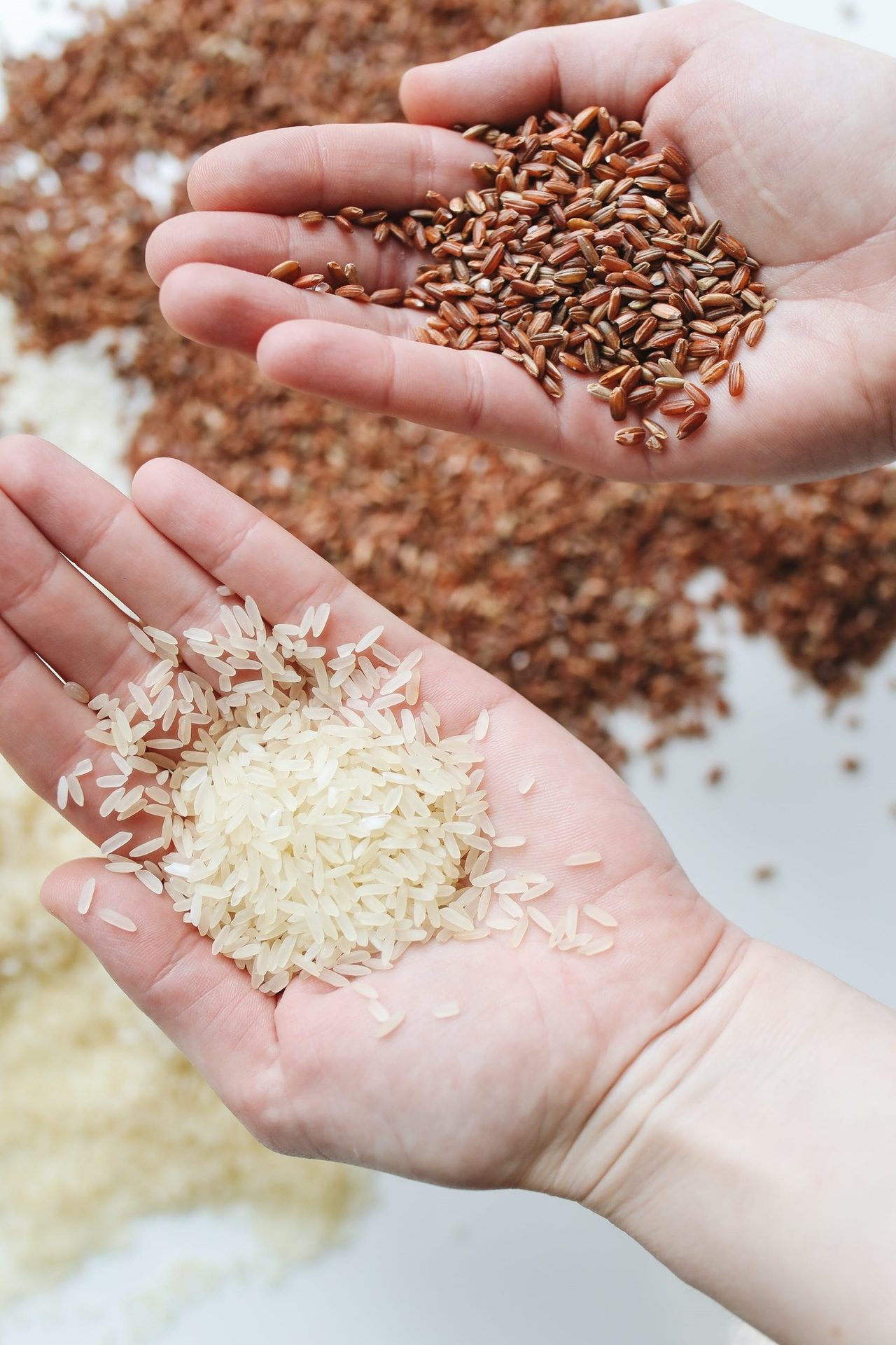 Ingredients, Grains, Rice, Hands, Palms