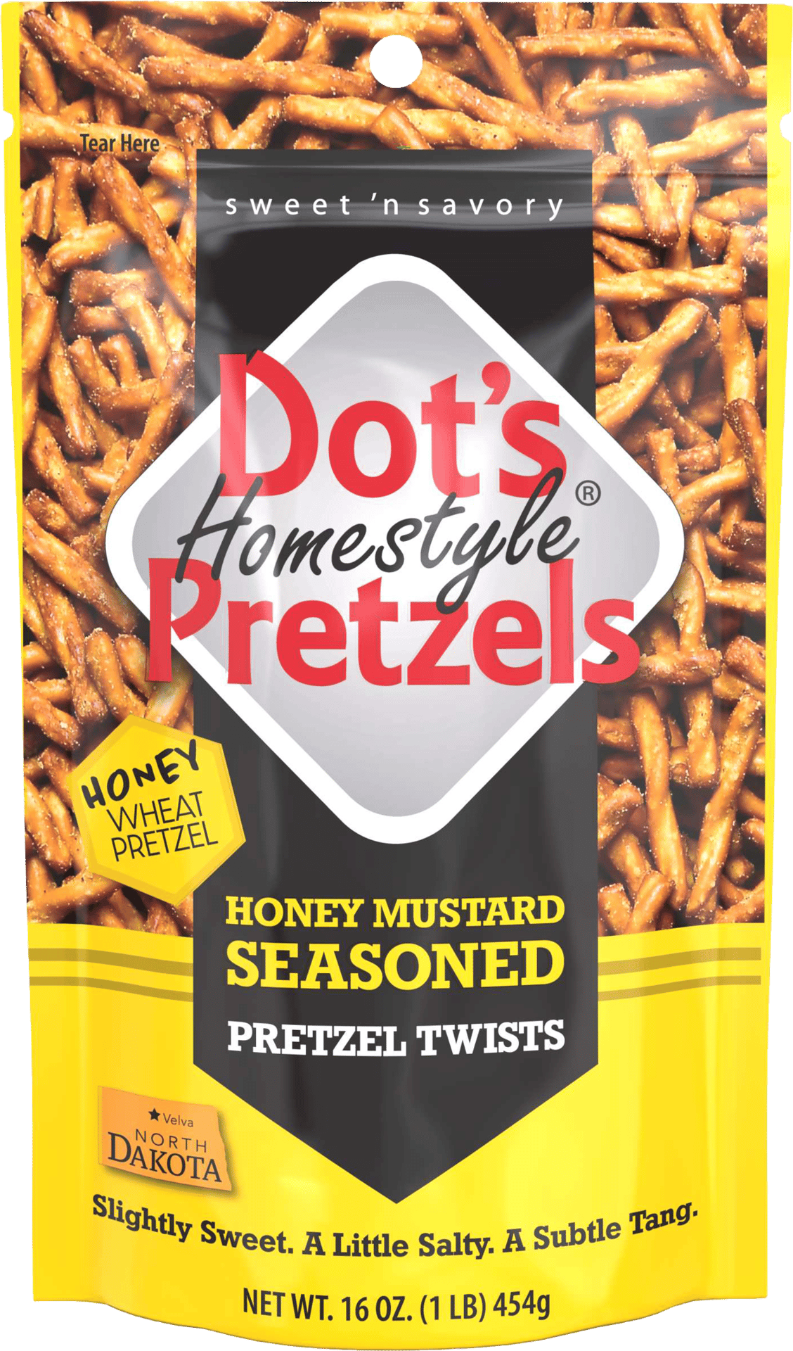 Stand-up pouch, Packaging, Pretzels, Black, Yellow, Red, Font, Text