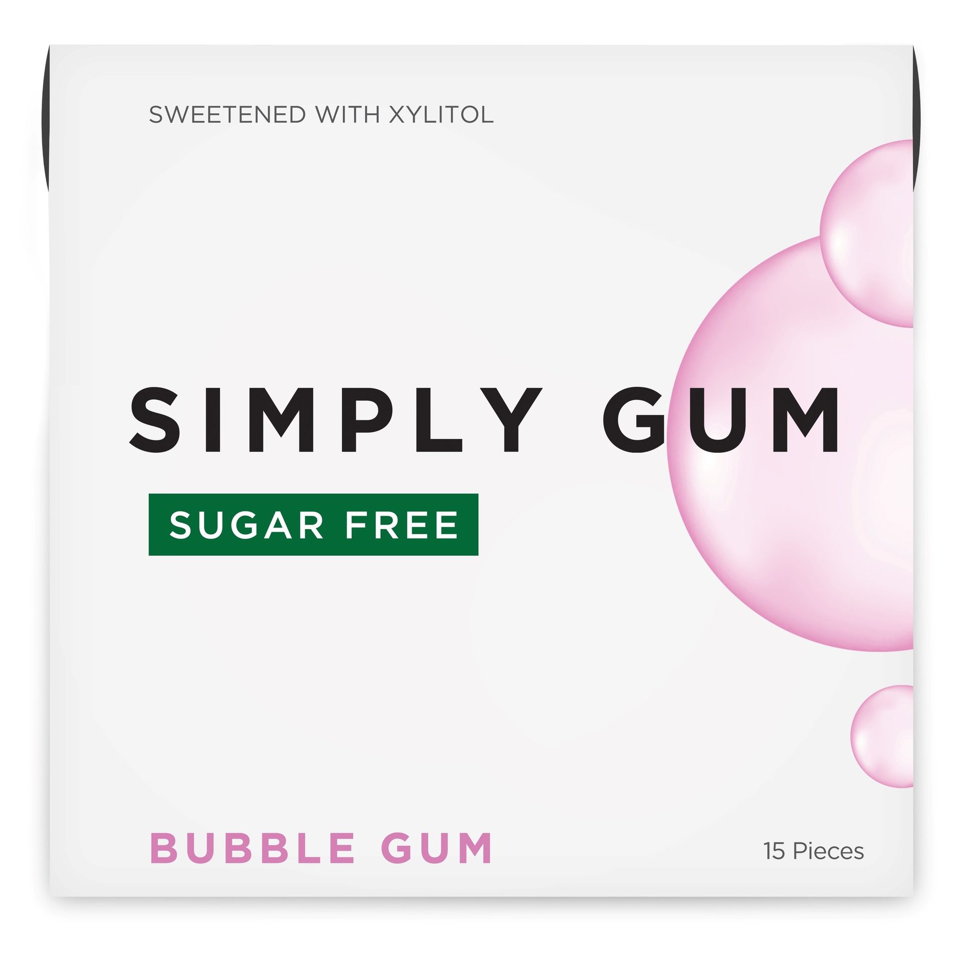 Font, White package, Pink bubbles, Green label
