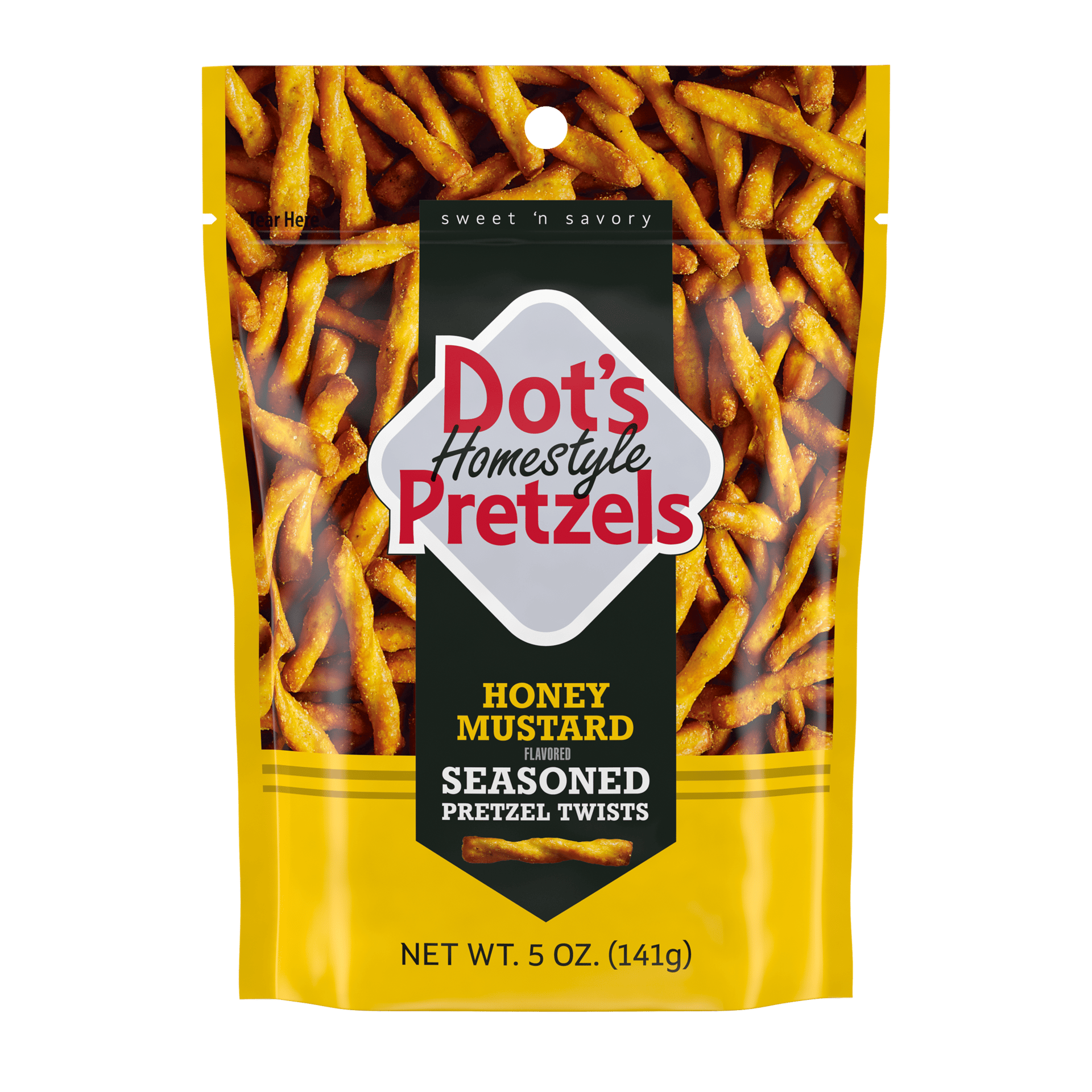 Dot's Honey Mustard Seasoned Pretzel Twists bag.