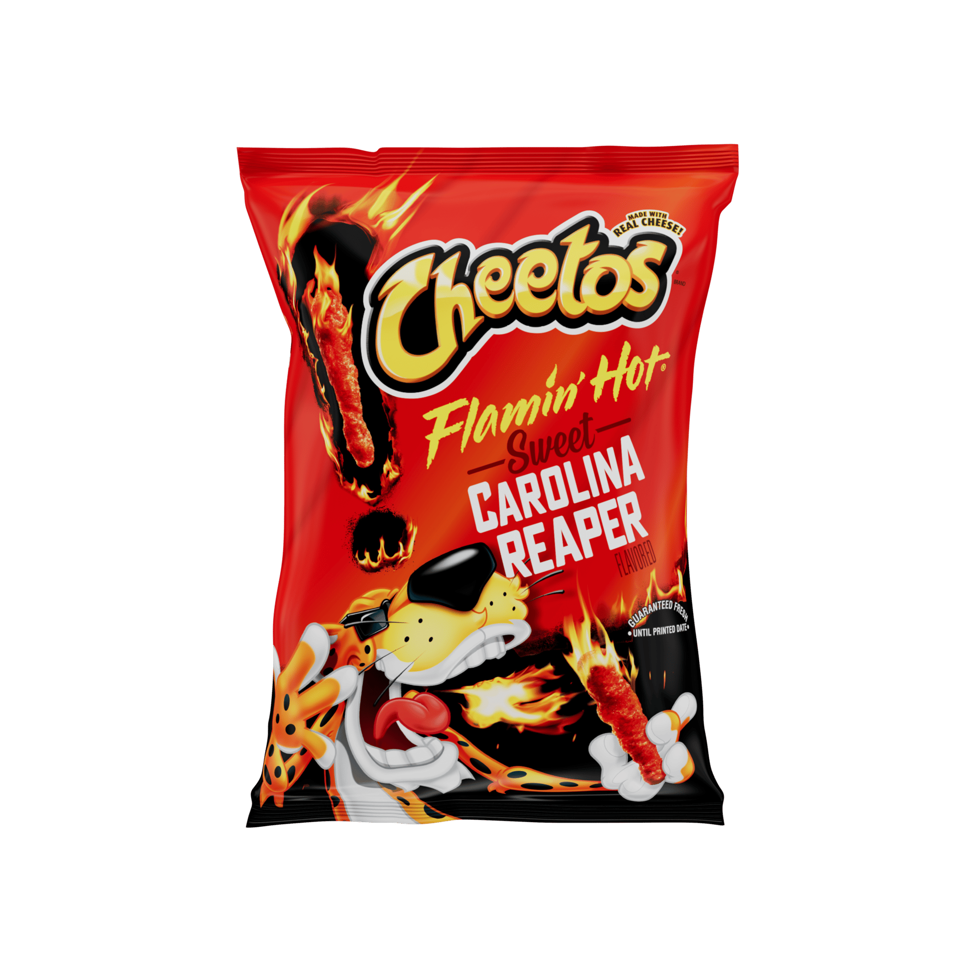 Packaging, Bag, Cheetos, Crunchy snacks, Red, Yellow, Flames