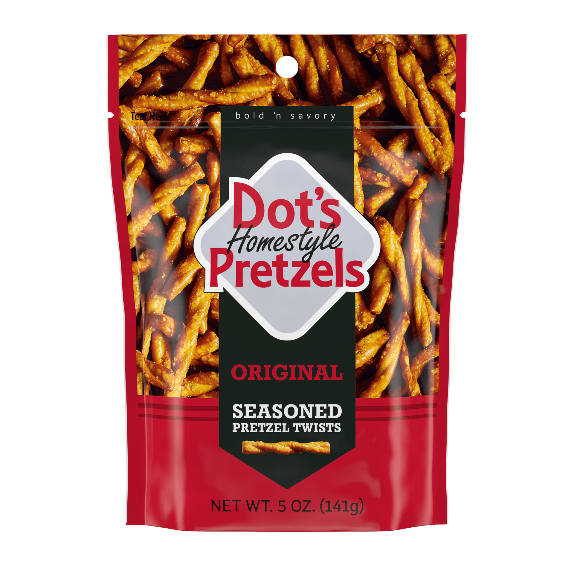 Dot's Homestyle Original Seasoned Pretzel Twists bag.