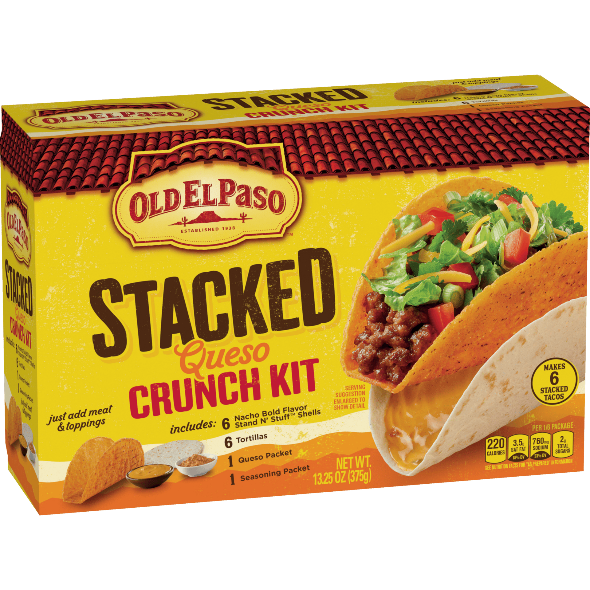 Taco shell kit, Box, Yellow, Tortillas, Taco, Package