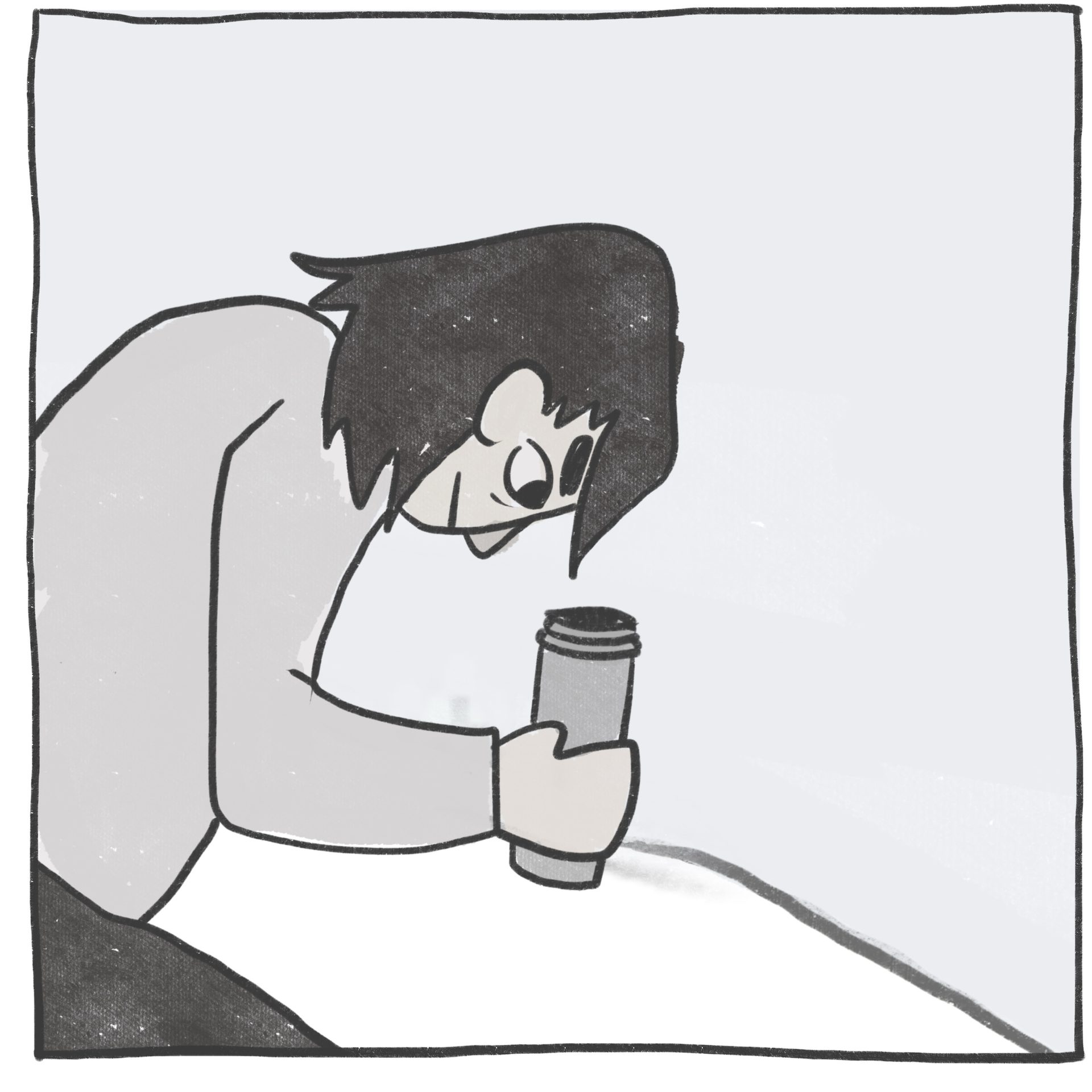 Nose, Hair, Cartoon, Sleeve, Gesture, Rectangle, Art, Happy