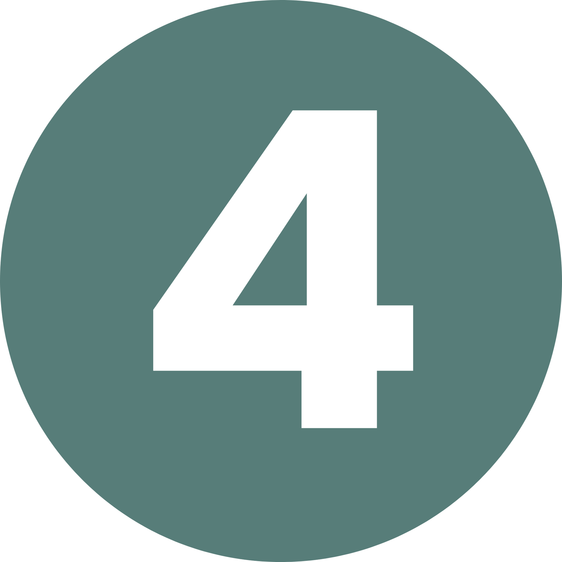 White 4 in teal circle.