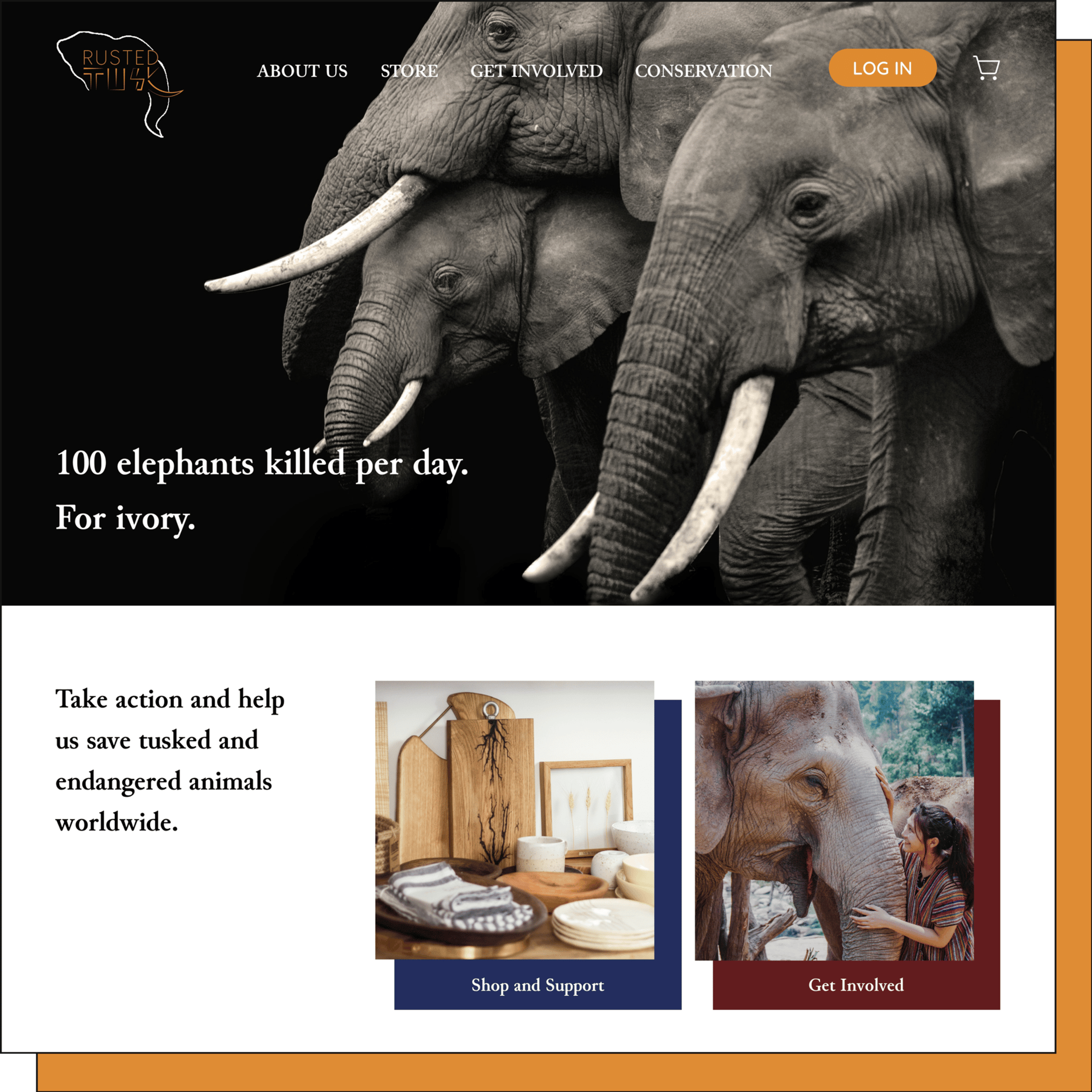 Rusted Tusk landing page