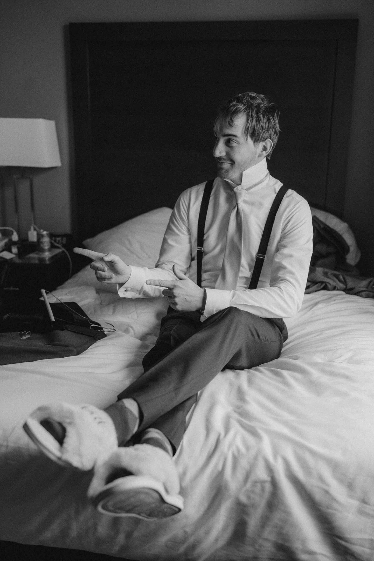Dress shirt, Monochrome photography, Furniture, Black, Comfort, Sitting