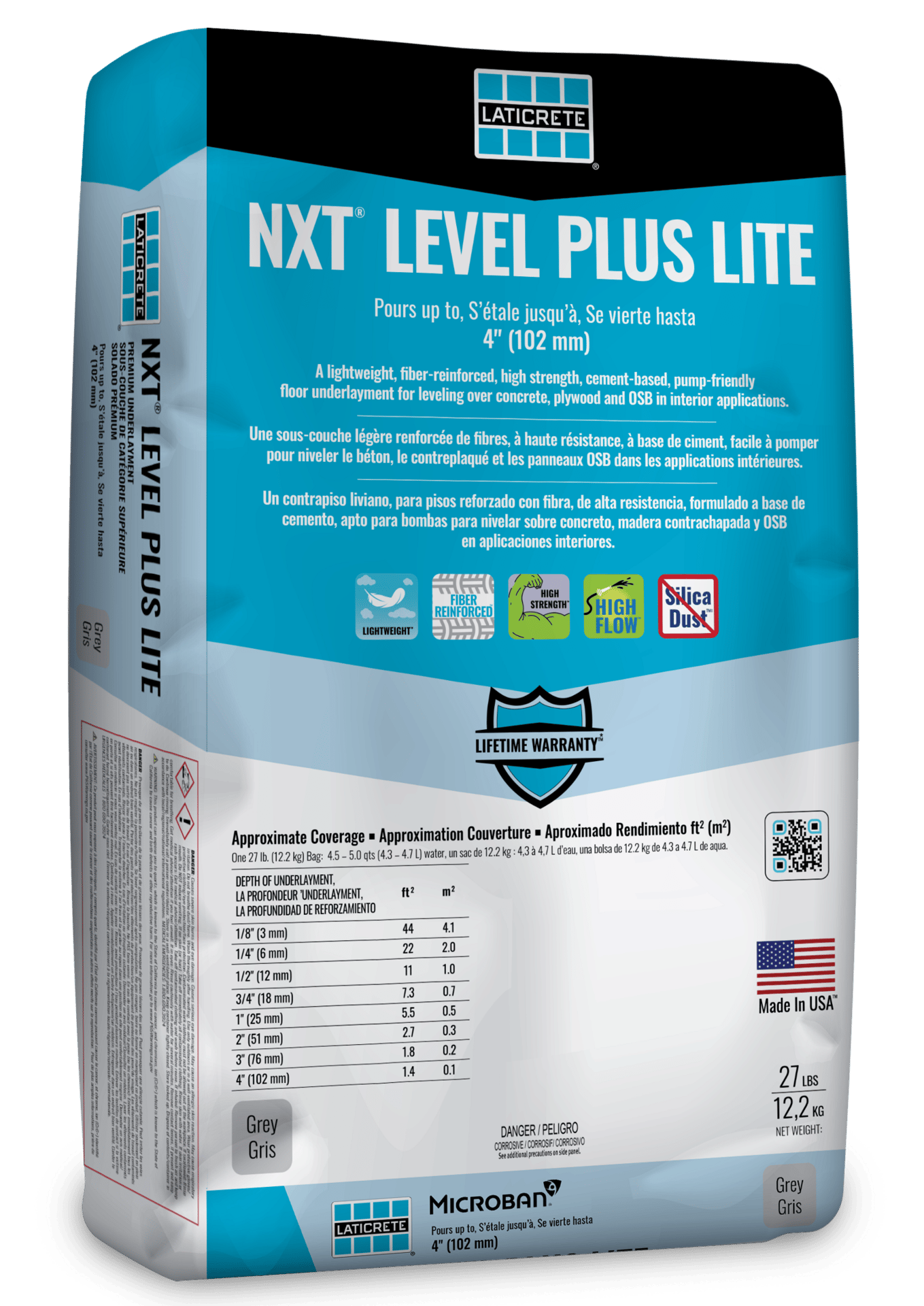 NXT Level Plus Lite, premium, lightweight, fiber-reinforced, cement-based underlayment, leveling, concrete, plywood, OSB, gypsum substrates, prior application, floor coverings