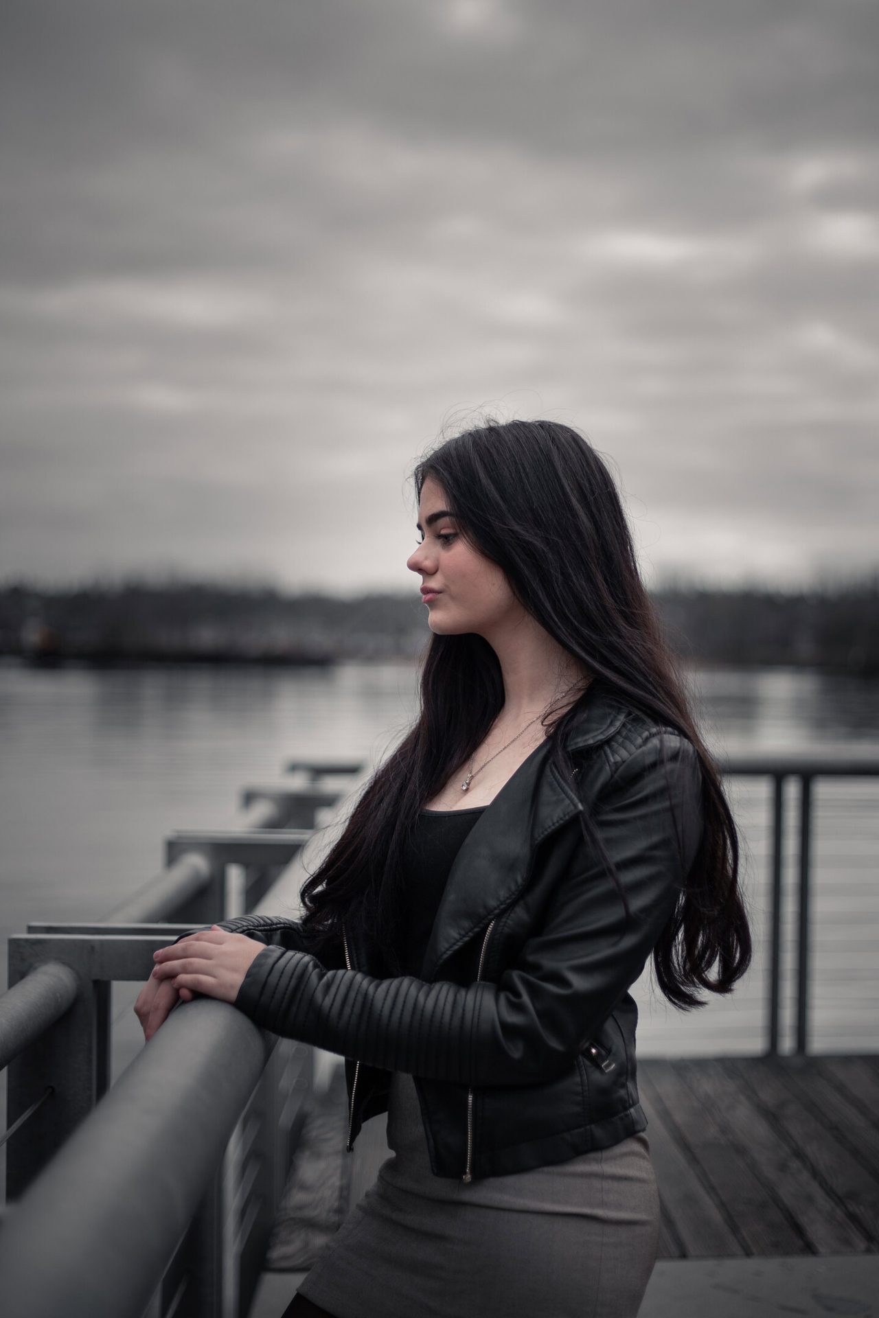 People in nature, Black hair, Leather jacket, Lips, Beauty, Fashion, Model, Waist