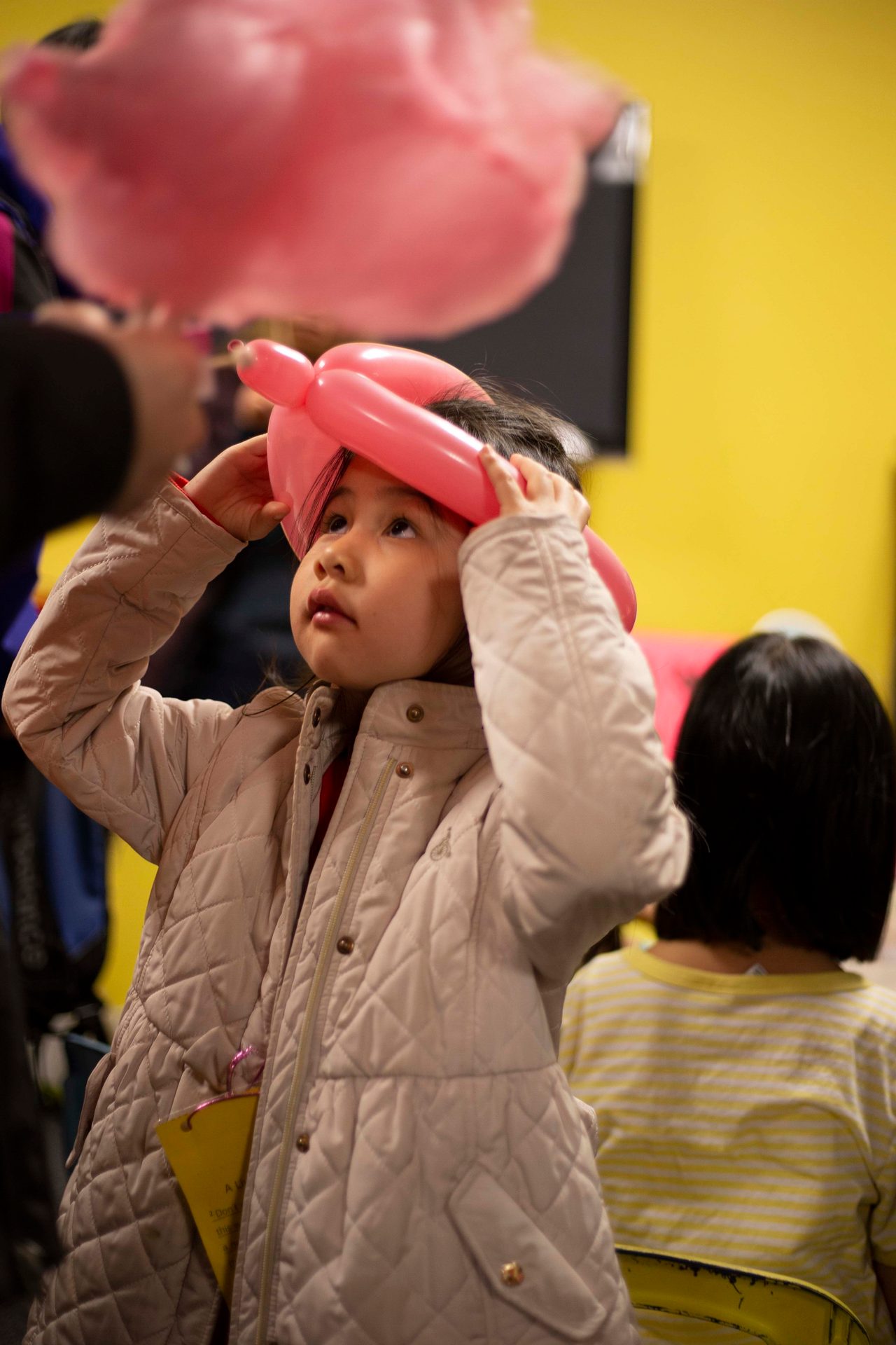 Hairstyle, Textile, Gesture, Pink, Happy, Toddler