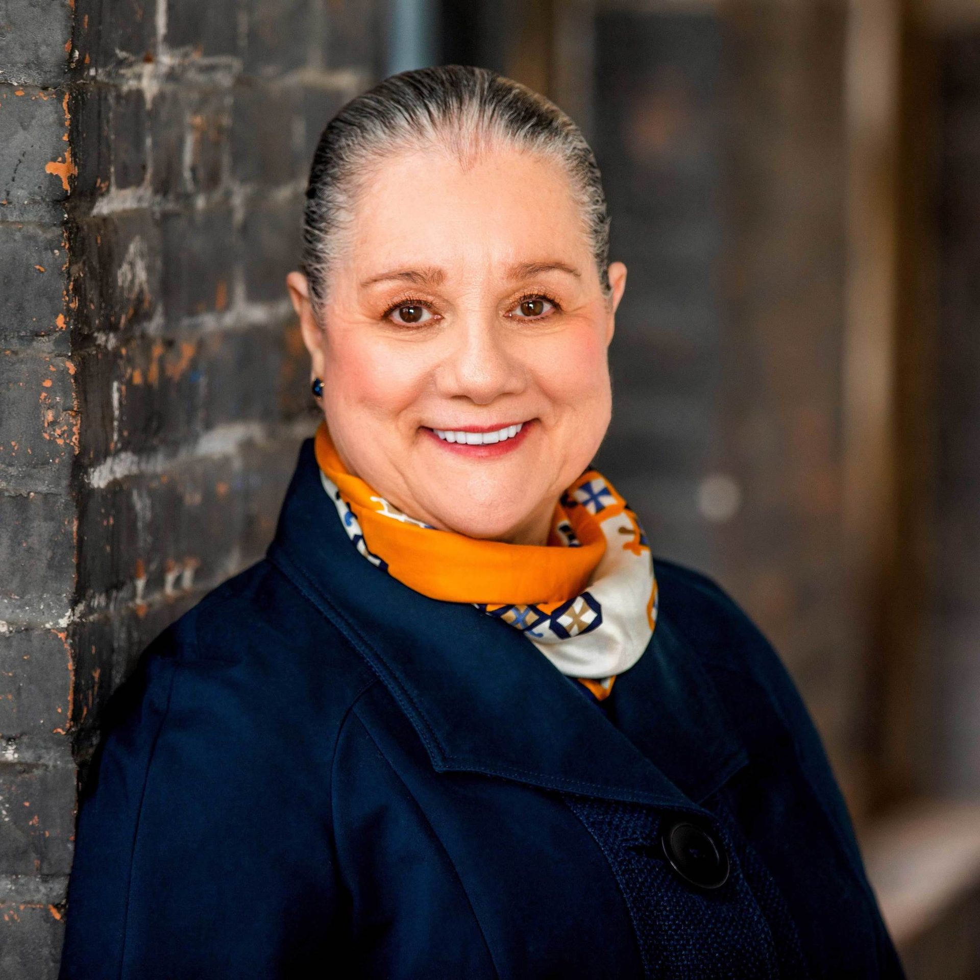 Flash photography, Smile, Sleeve, Orange, Earrings, Happy, Collar