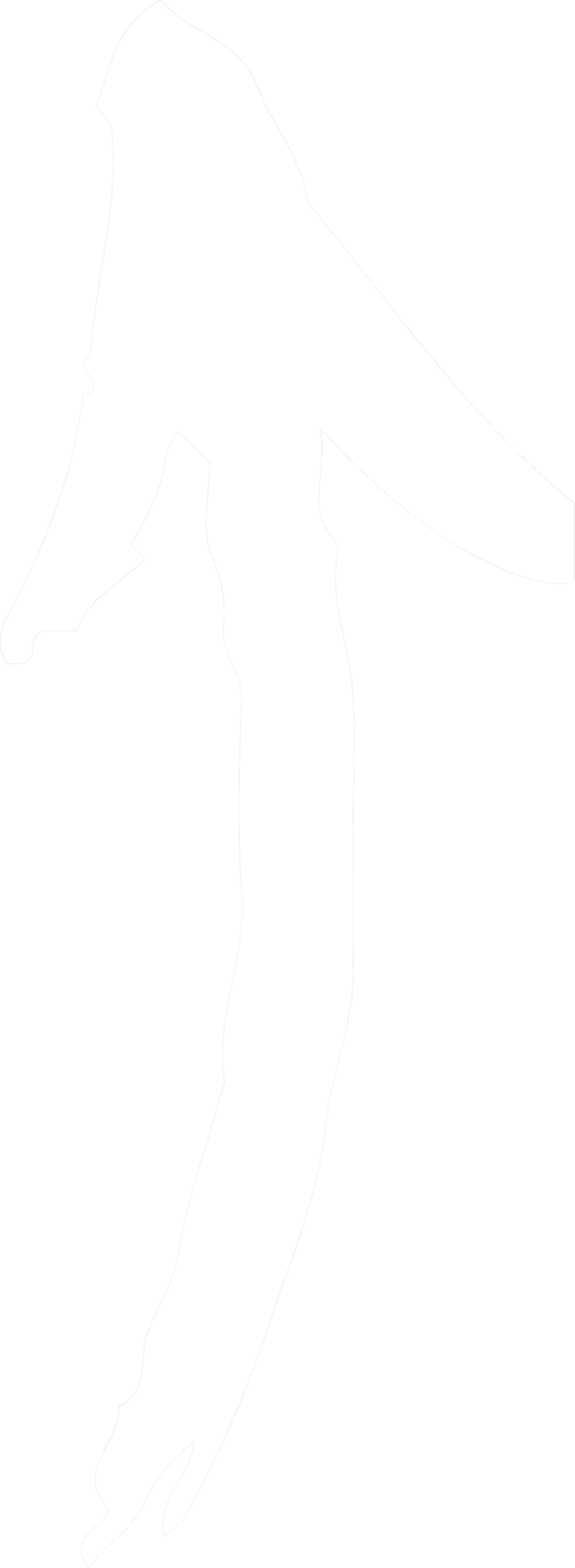 White abstract silhouette of a dynamic, upward-pointing figure or arrow on green.