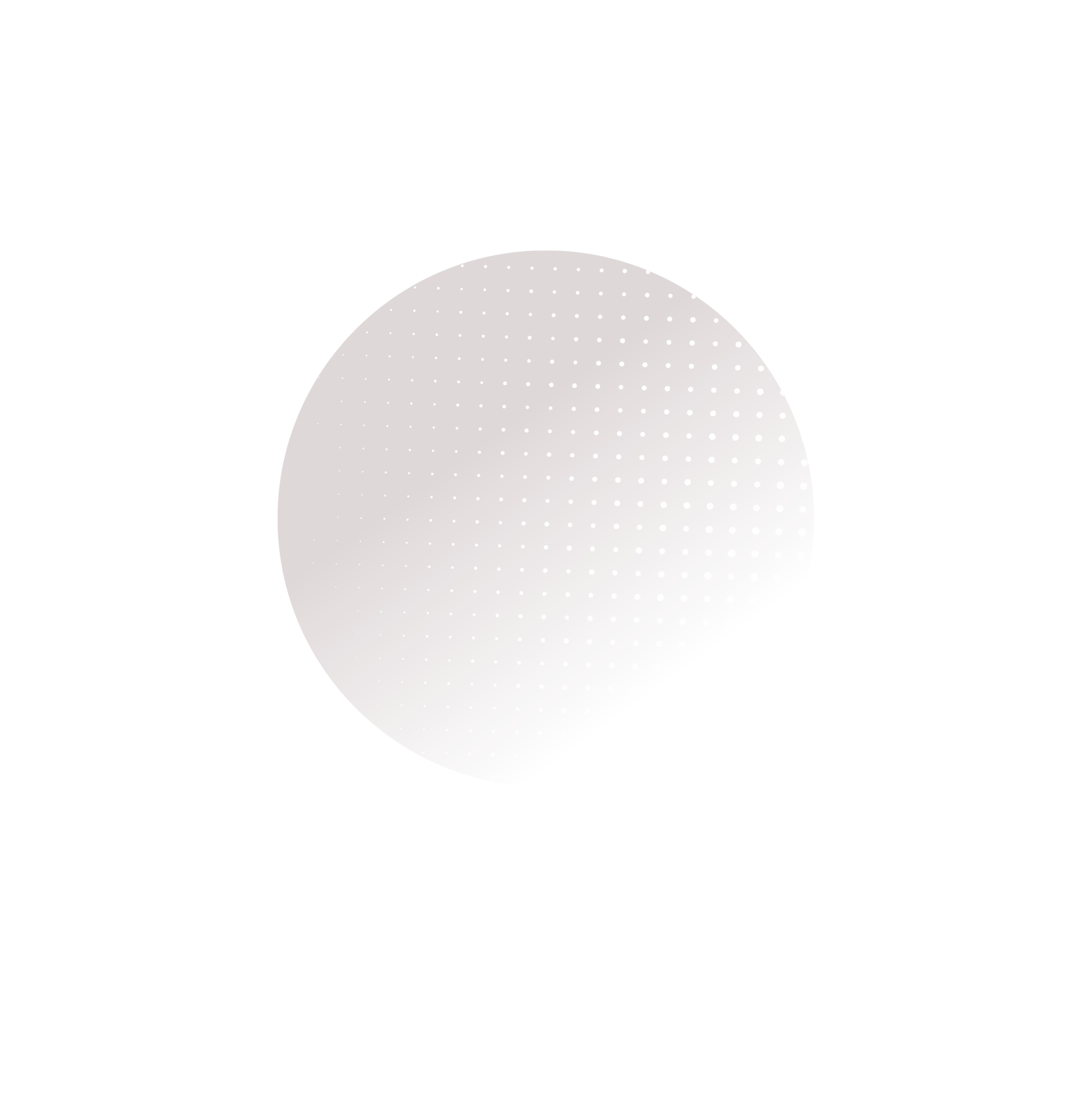 A light grey circle with a halftone dot pattern on the right side, against a white background.