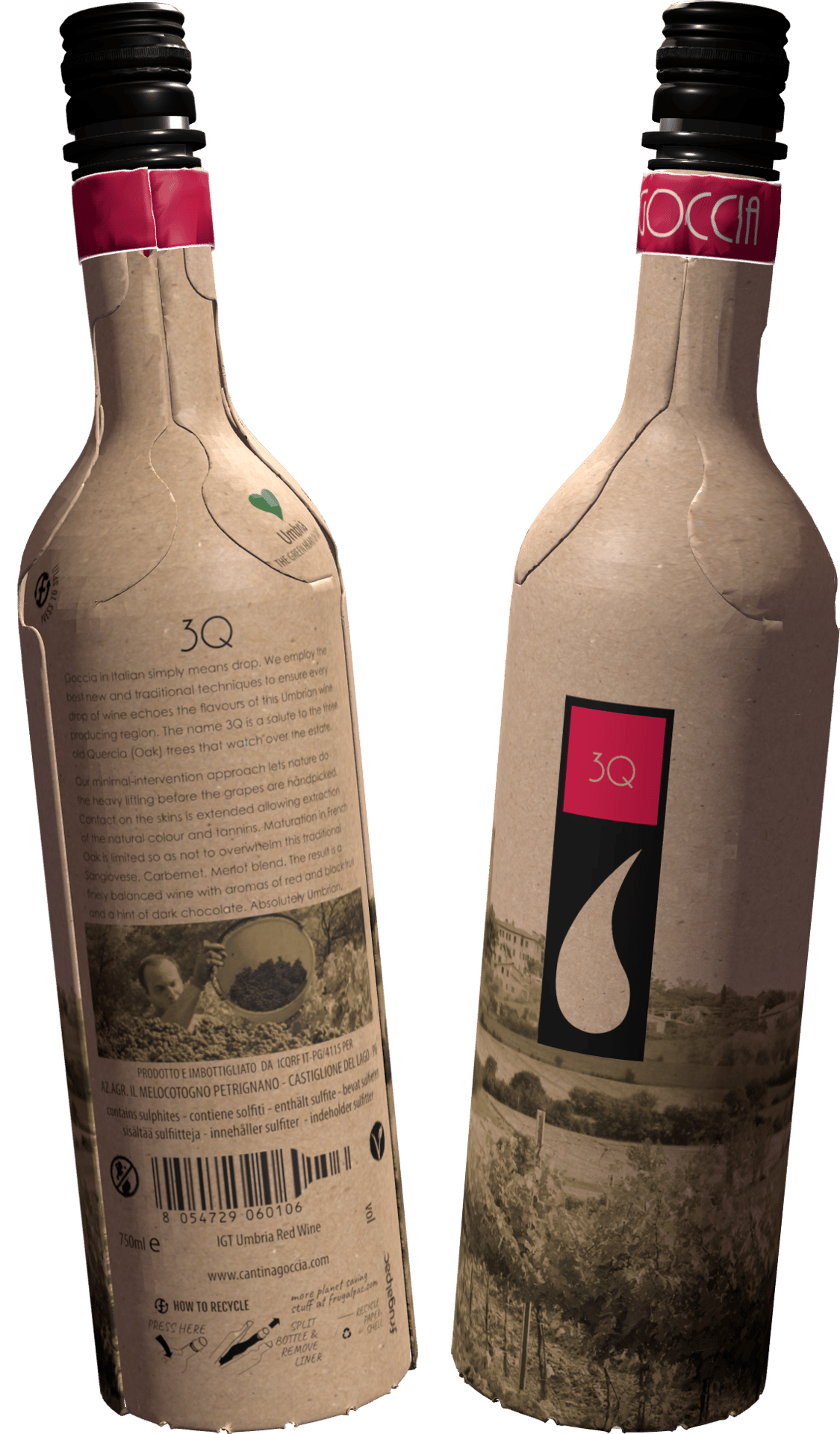 Frugal bottle - front and back views