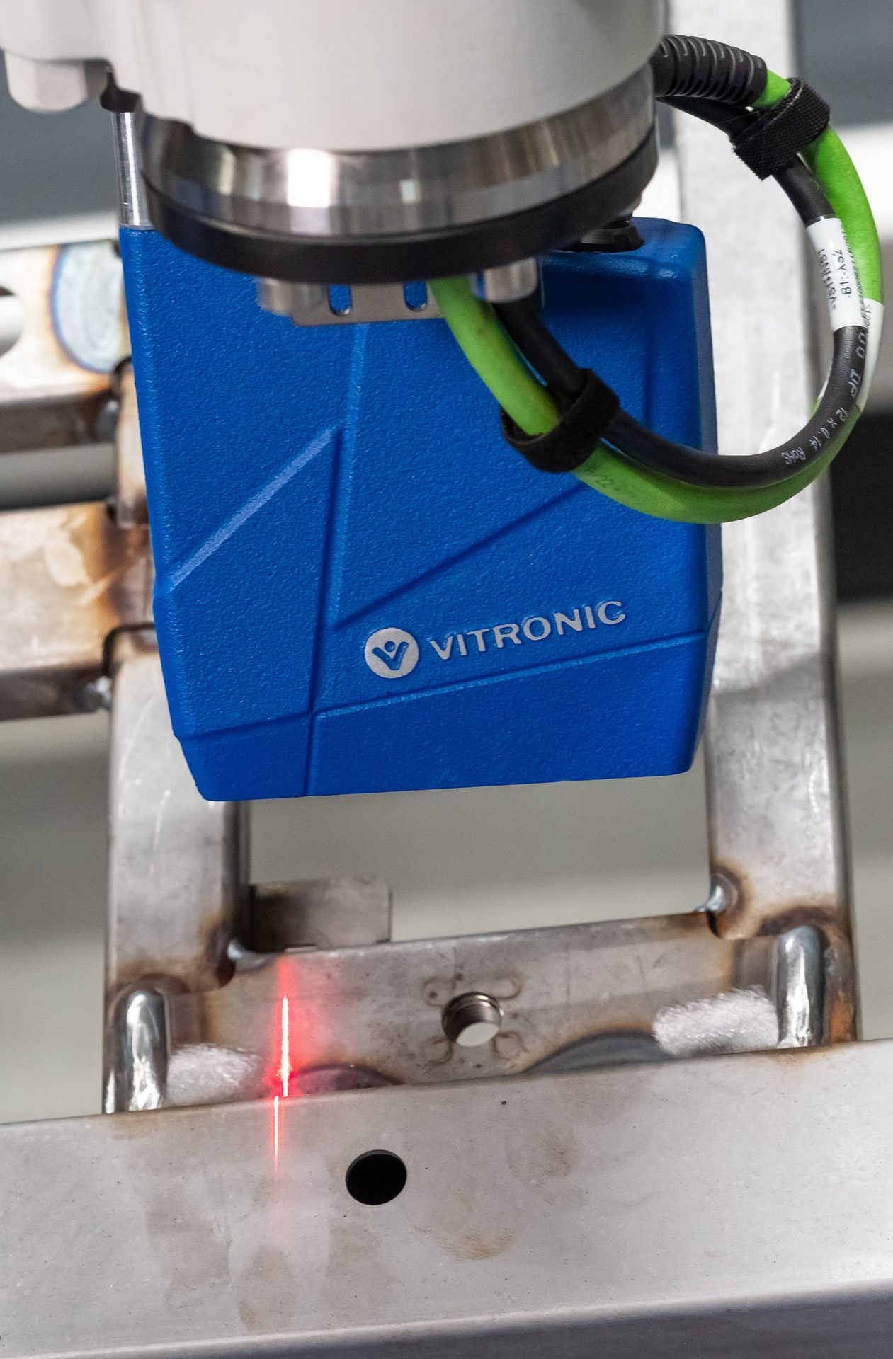 Weld seams are inspected for an automotive manufacturer.  