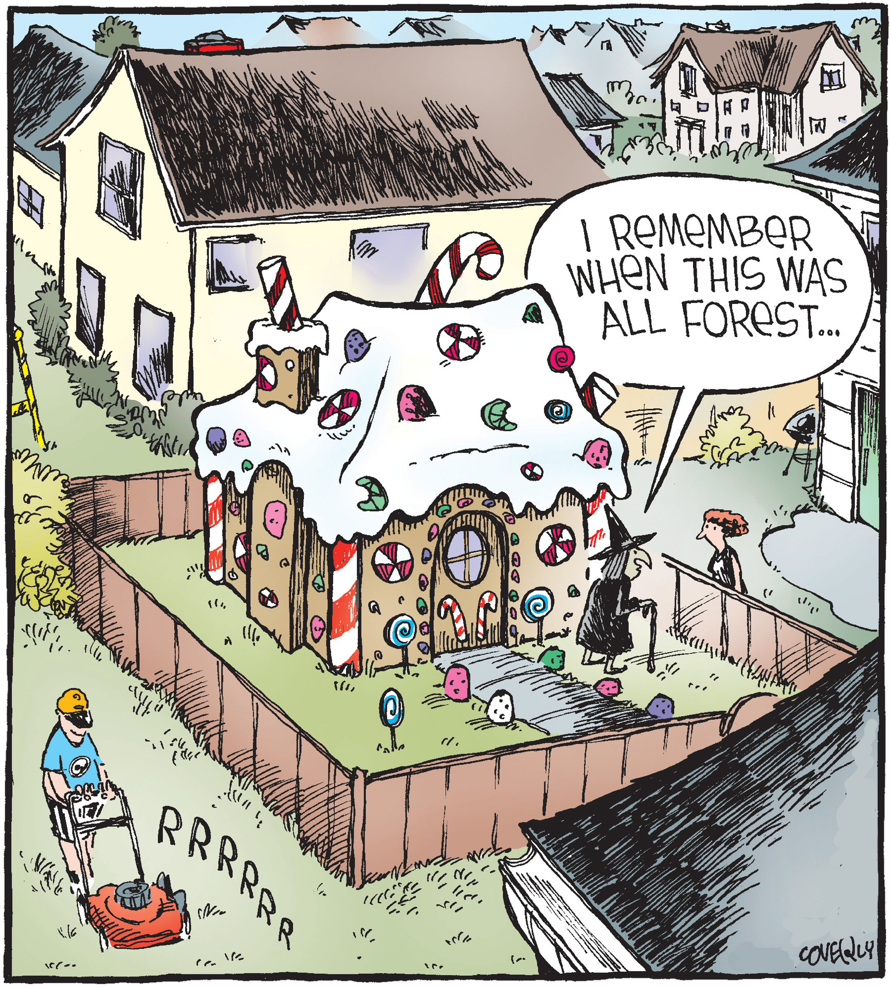 Comic - Witch in front of Gingerbread house