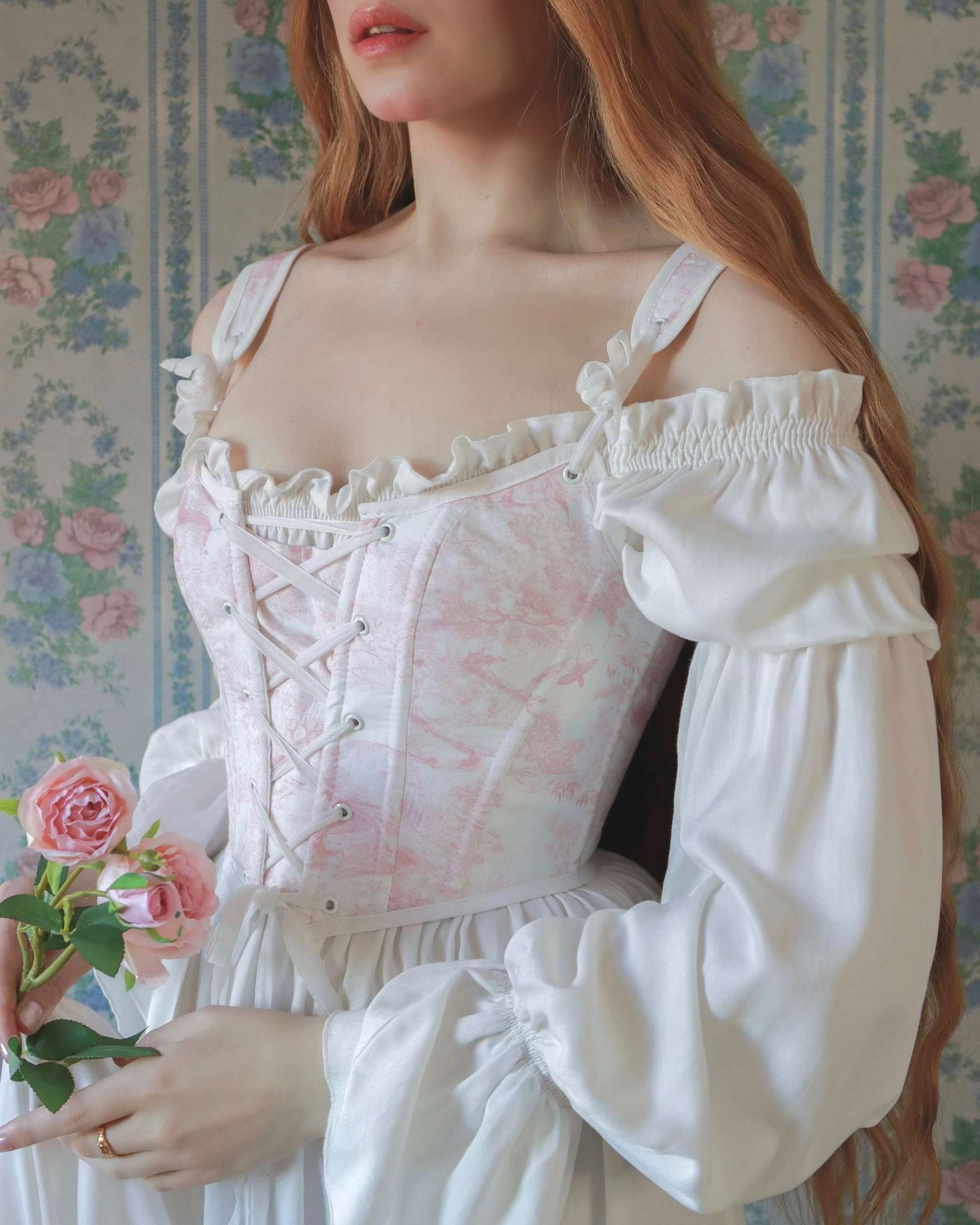 Day dress, Joint, Shoulder, White, Neck, Sleeve, Waist, Embellishment, Pink