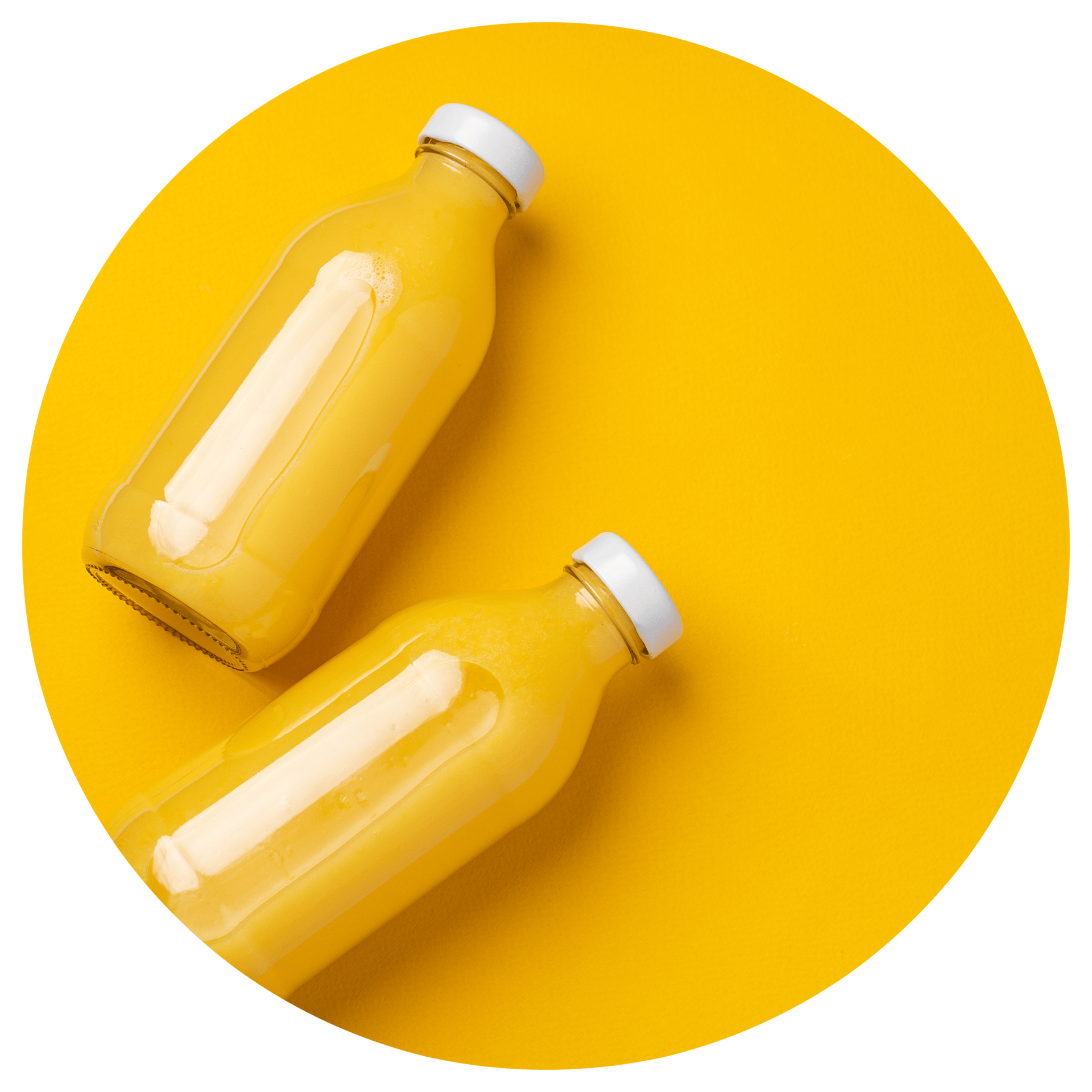Two bottles of orange juice