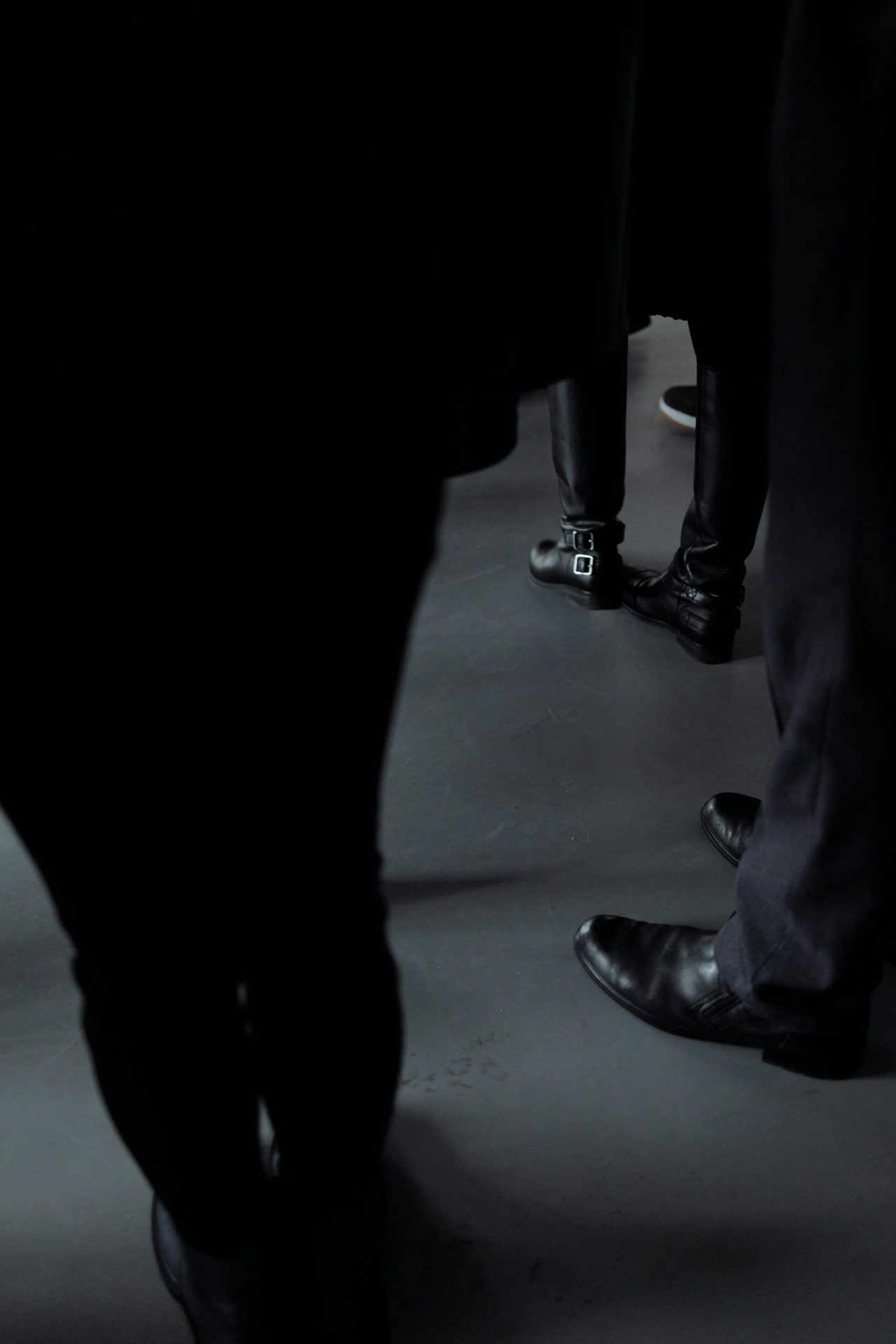 Dress shoe, Suit trousers, Fashion, Black, Grey, Darkness