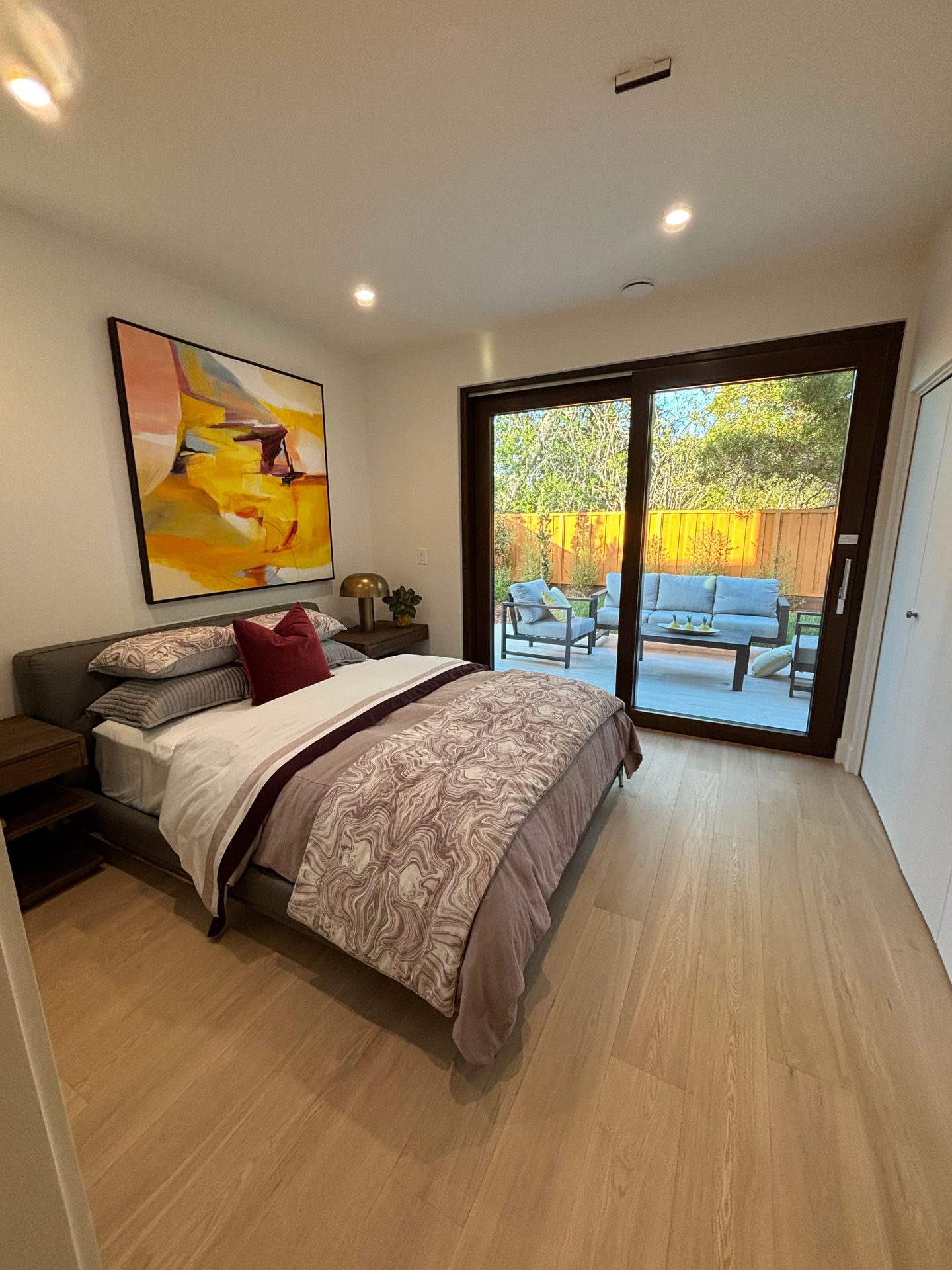 Picture frame, Interior design, Furniture, Comfort, Azure, Wood, Shade, Pillow, Floor