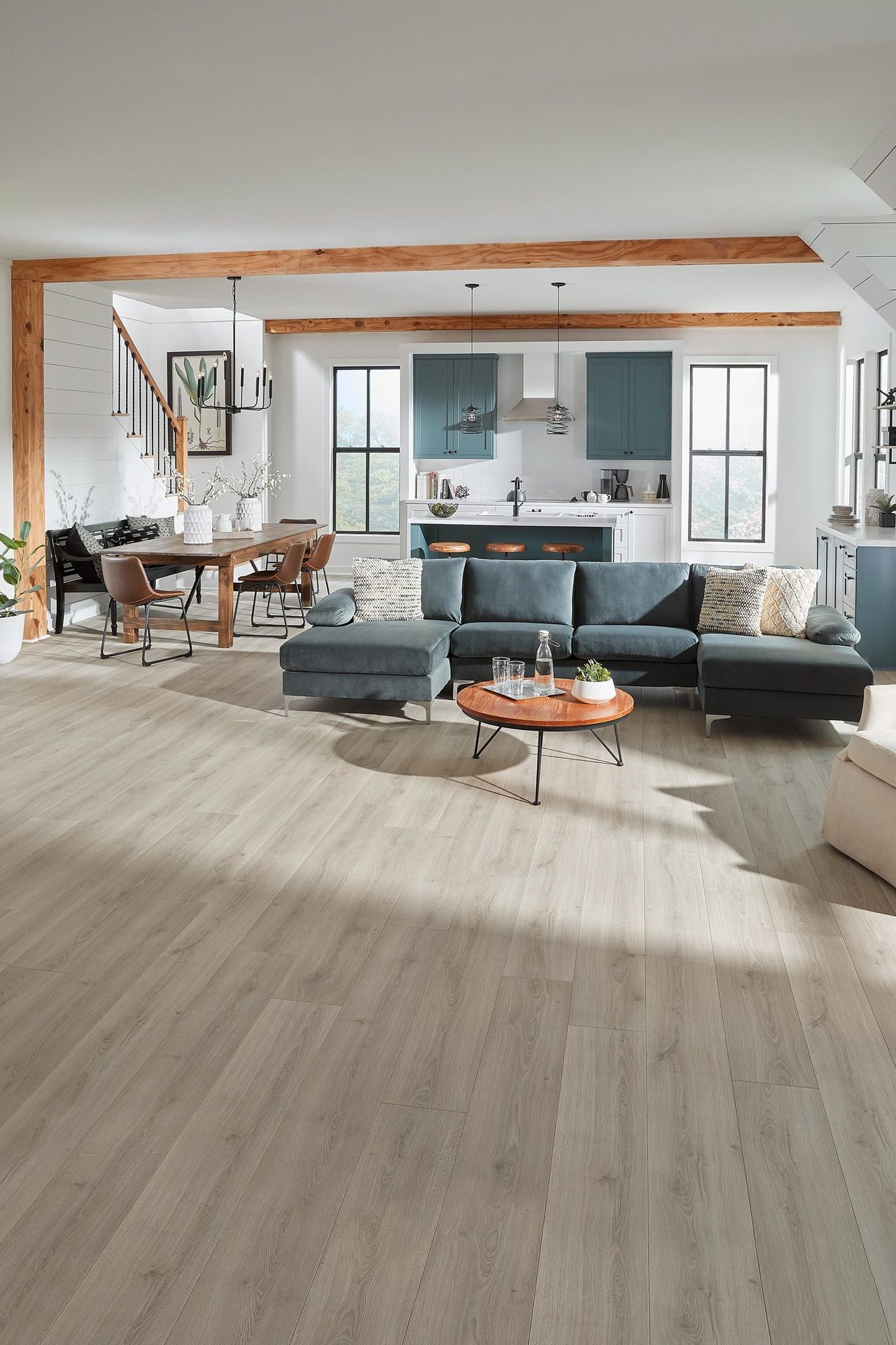 Living room, Couch, Building, Furniture, Table, Wood, Window, Orange, Hall, House