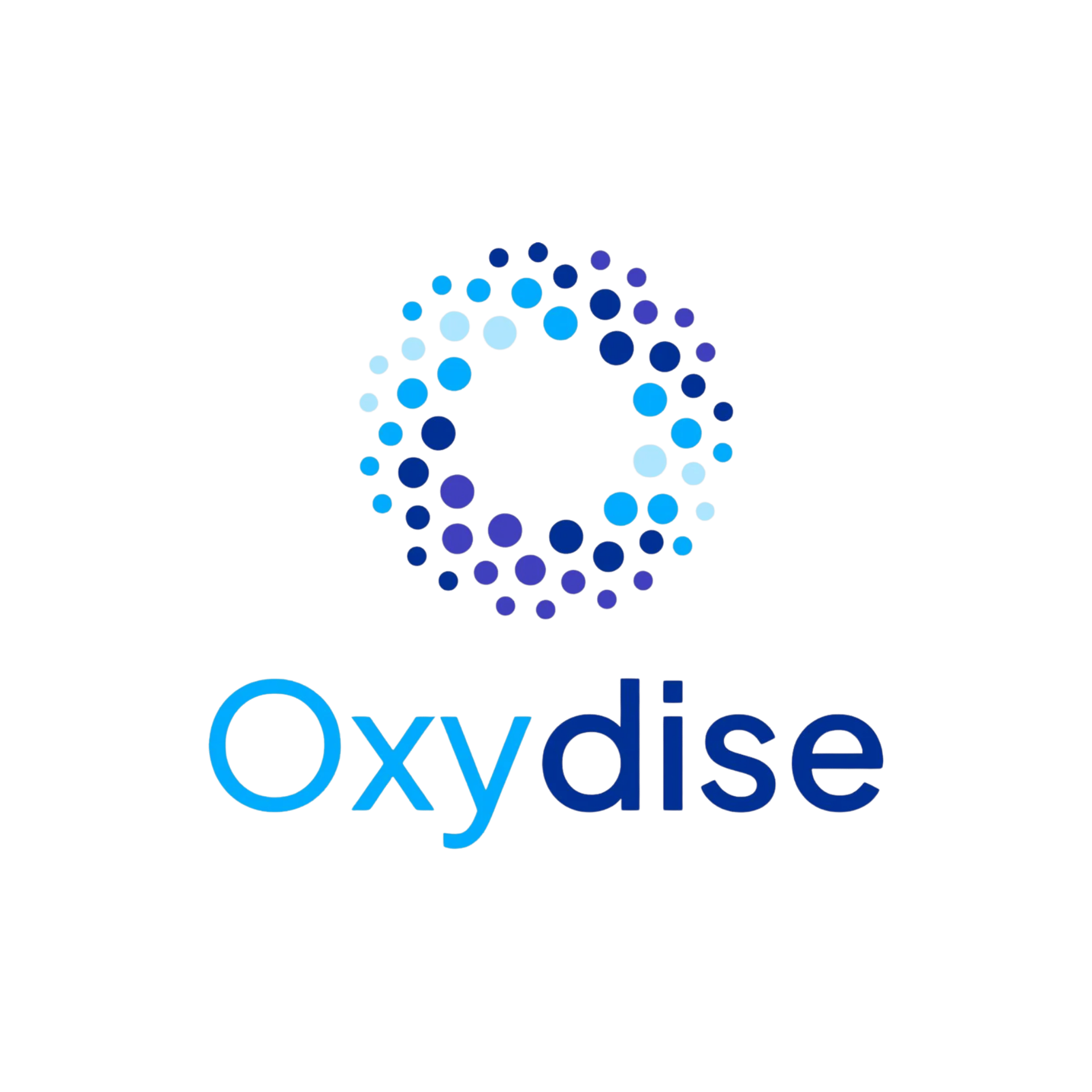 A logo featuring a circular arrangement of blue and purple dots above the word "Oxydise" in blue text.
