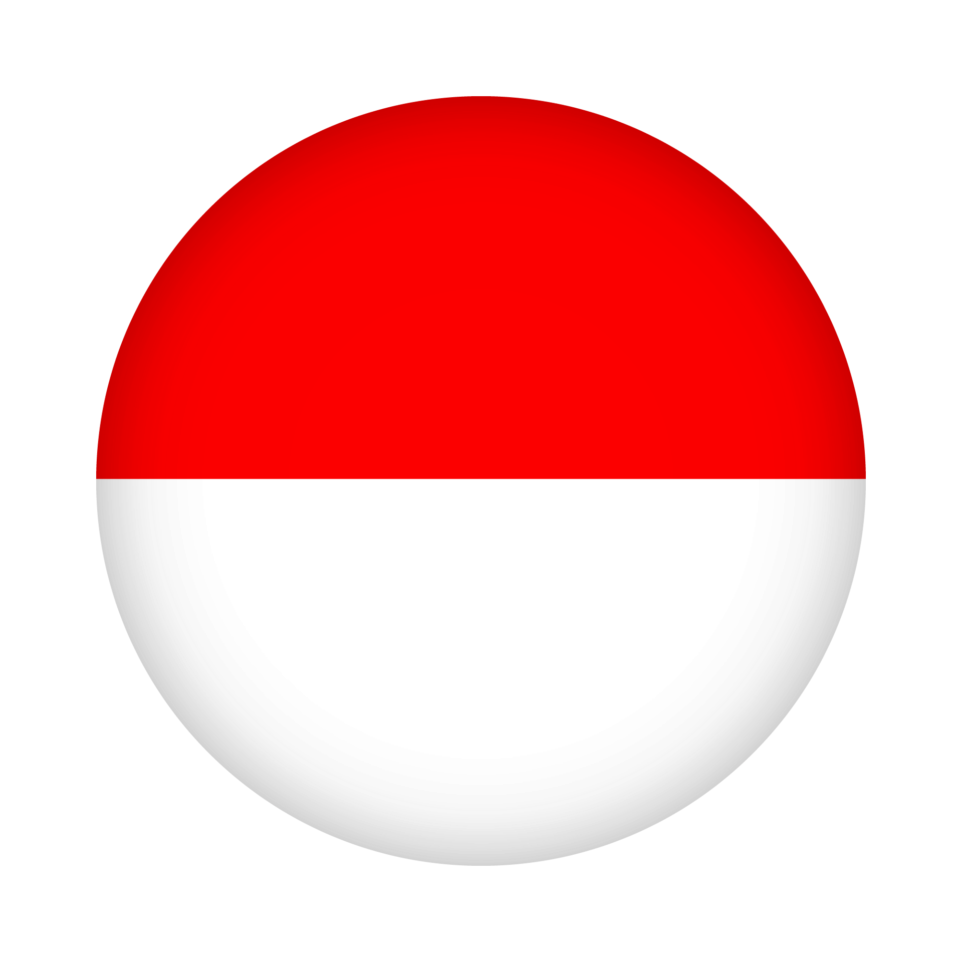 Circular Indonesian flag button on a green background.