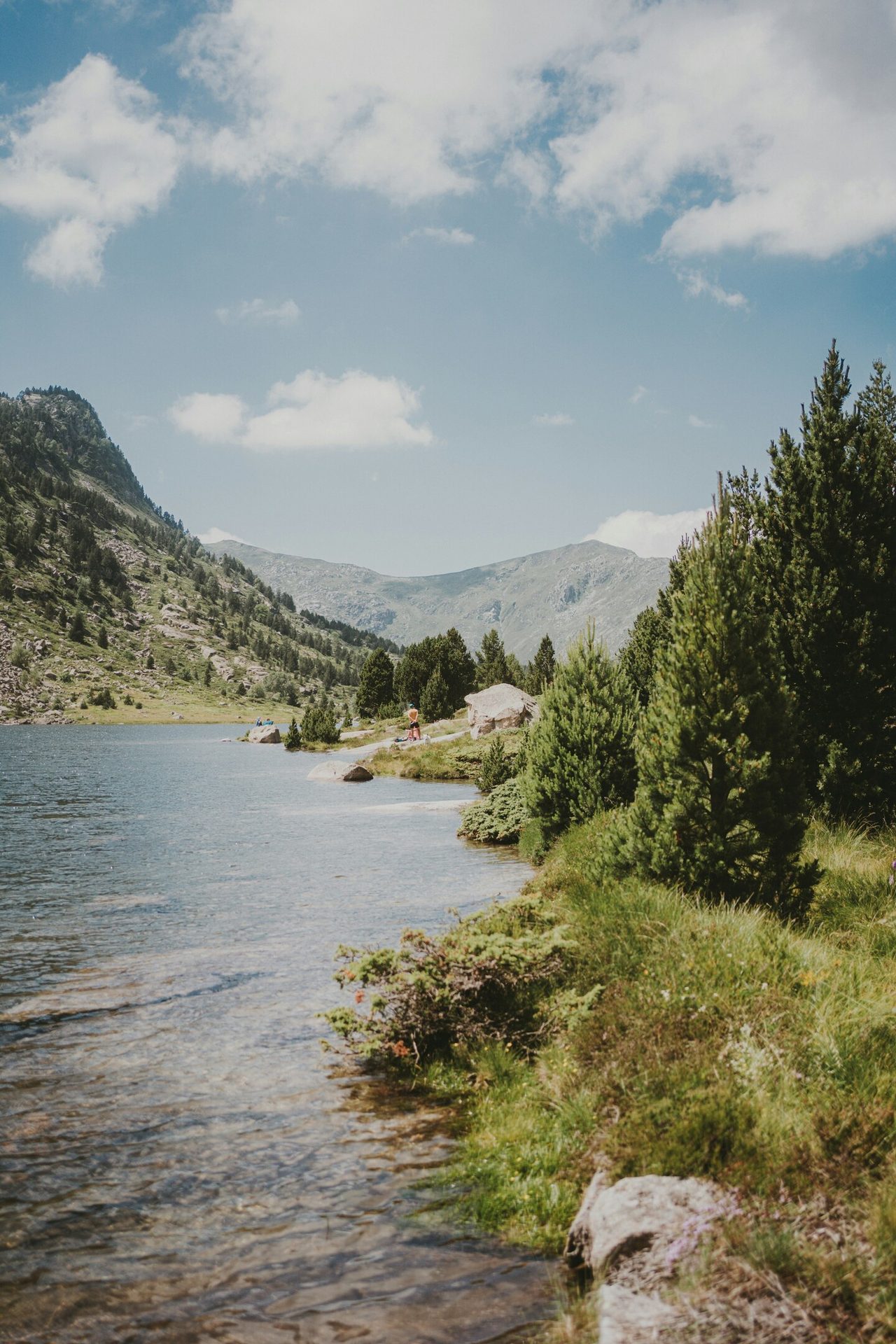 Fluvial landforms of streams, Natural landscape, Cloud, Sky, Water, Plant, Mountain, Tree, Highland, Watercourse