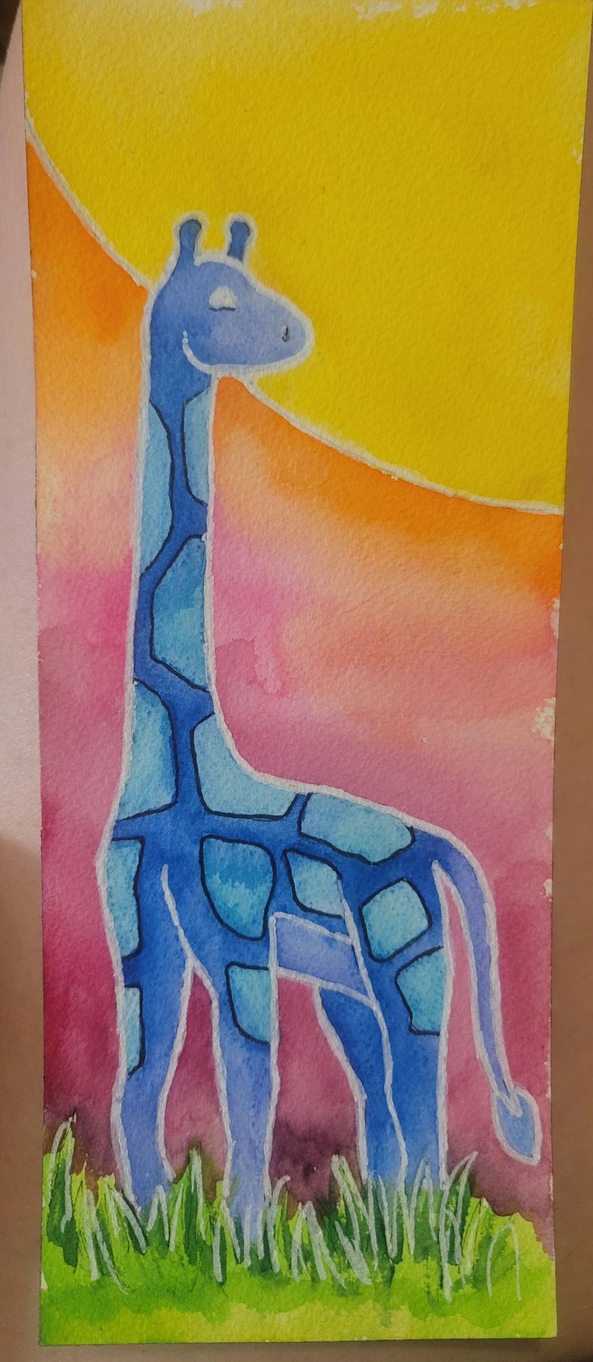Vertebrate, Paint, Elephant, Mammal, Giraffe, Painting, Art, Giraffidae, Rectangle, Wall