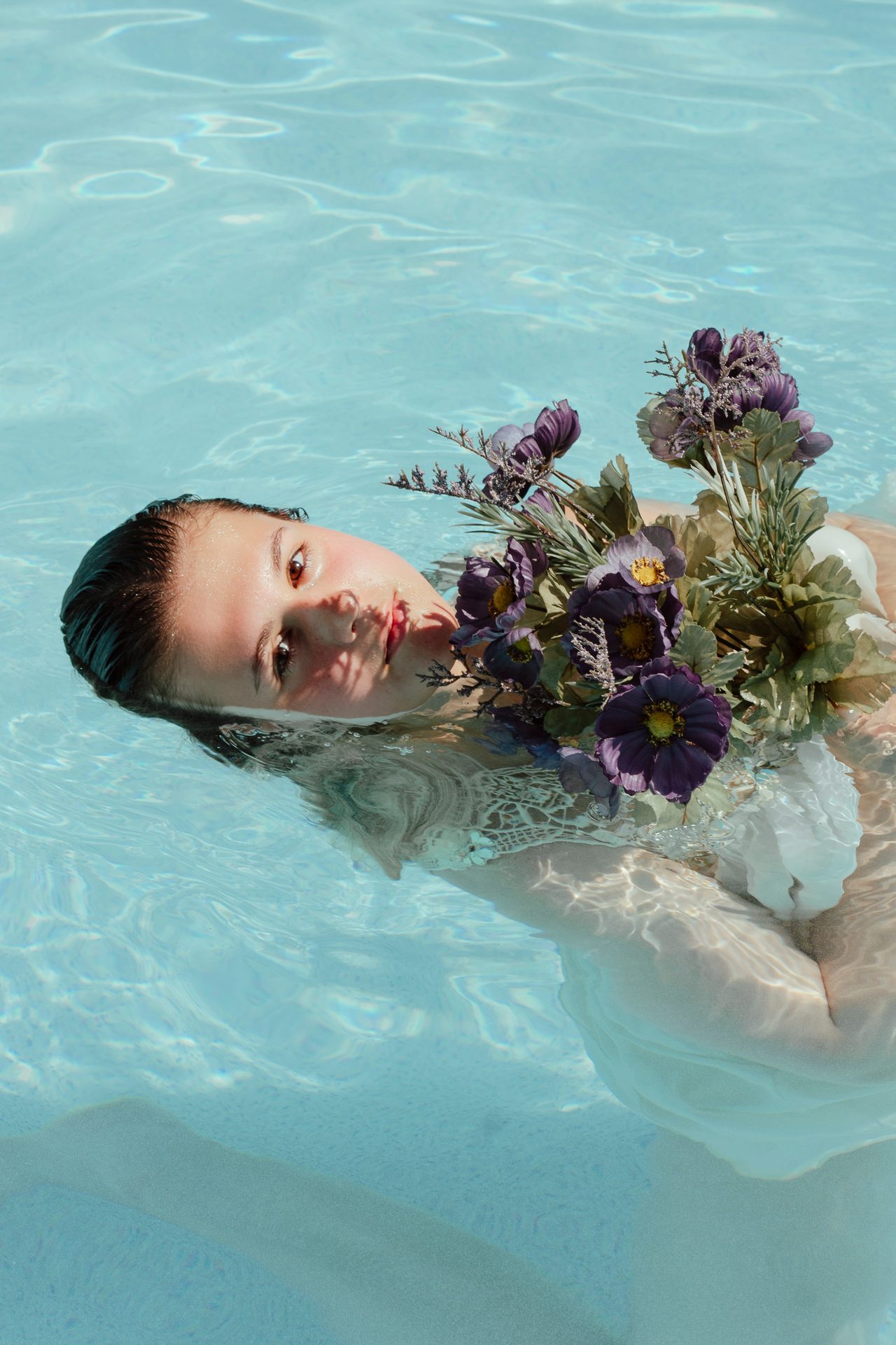 Swimming pool, Water, Flower, Happy