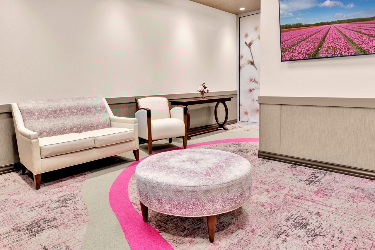 Interior design, Living room, Table, Furniture, Property, Building, Comfort, Purple, Textile, Pink