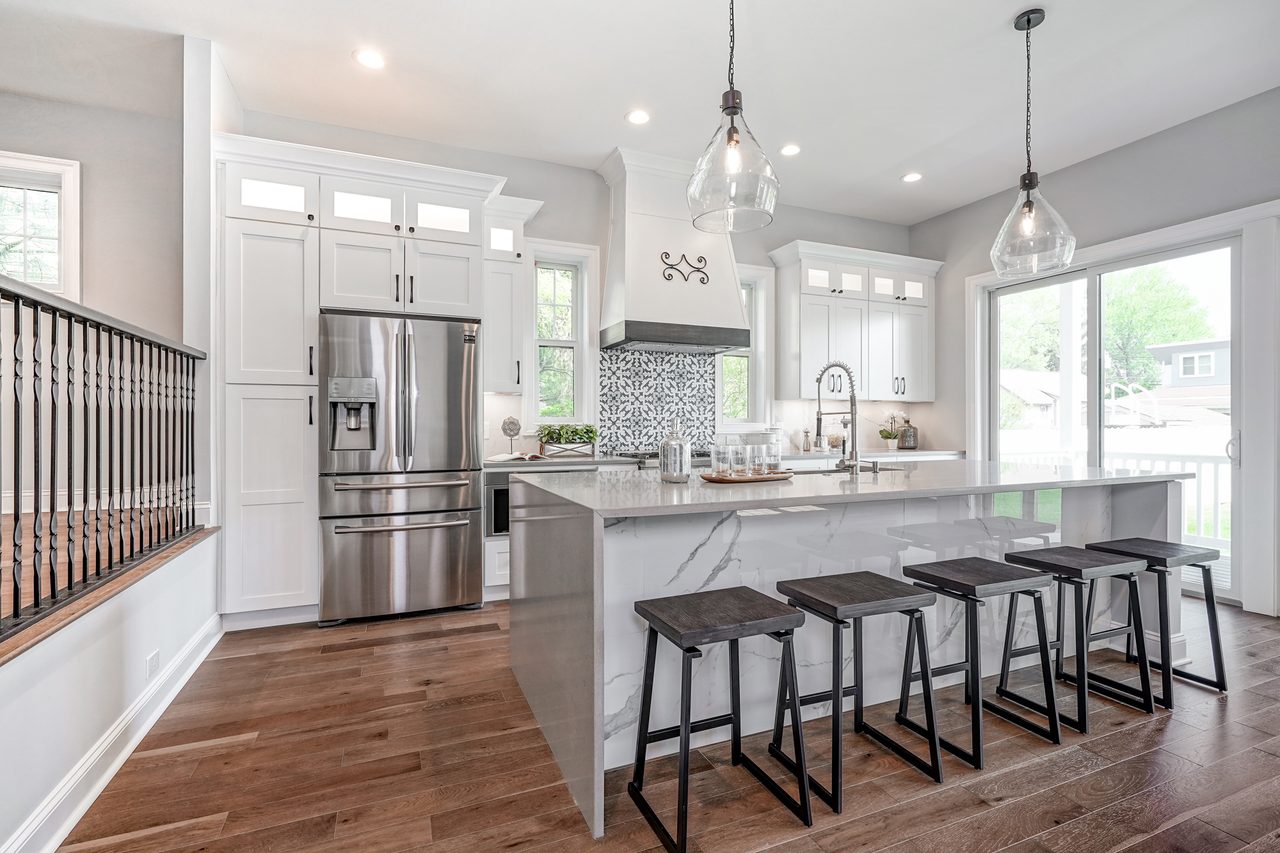 Interior design, Countertop, Cabinetry, Property, Furniture, Table, Window, Wood, Kitchen, Lighting